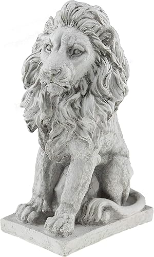 Estatua de jardín de resina de león | Figura de regalo para interiores y exteriores, decoración para decoración del hogar, patio, patio y jardín