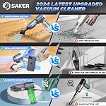 Saker Car Vacuum Cleaner 17000PA Foldable 3 in 1 Mini Handheld Car Vacuum Portable Cordless with Brushless Motor for Hair,Cars,Bedrooms,Offices Cleaning HL132 Dark Gray Silver