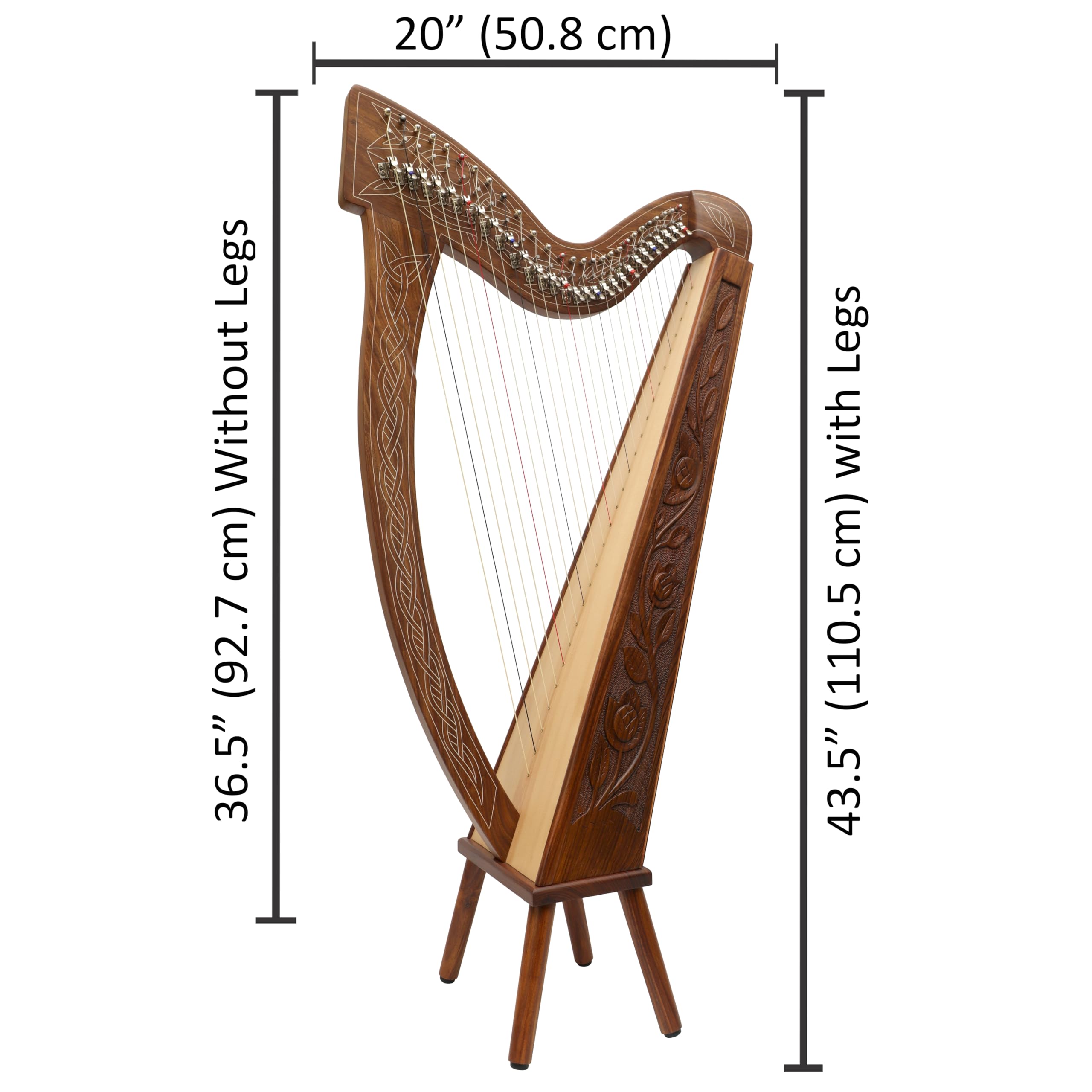 Boru Harfe mit 27 Saiten, Palisander