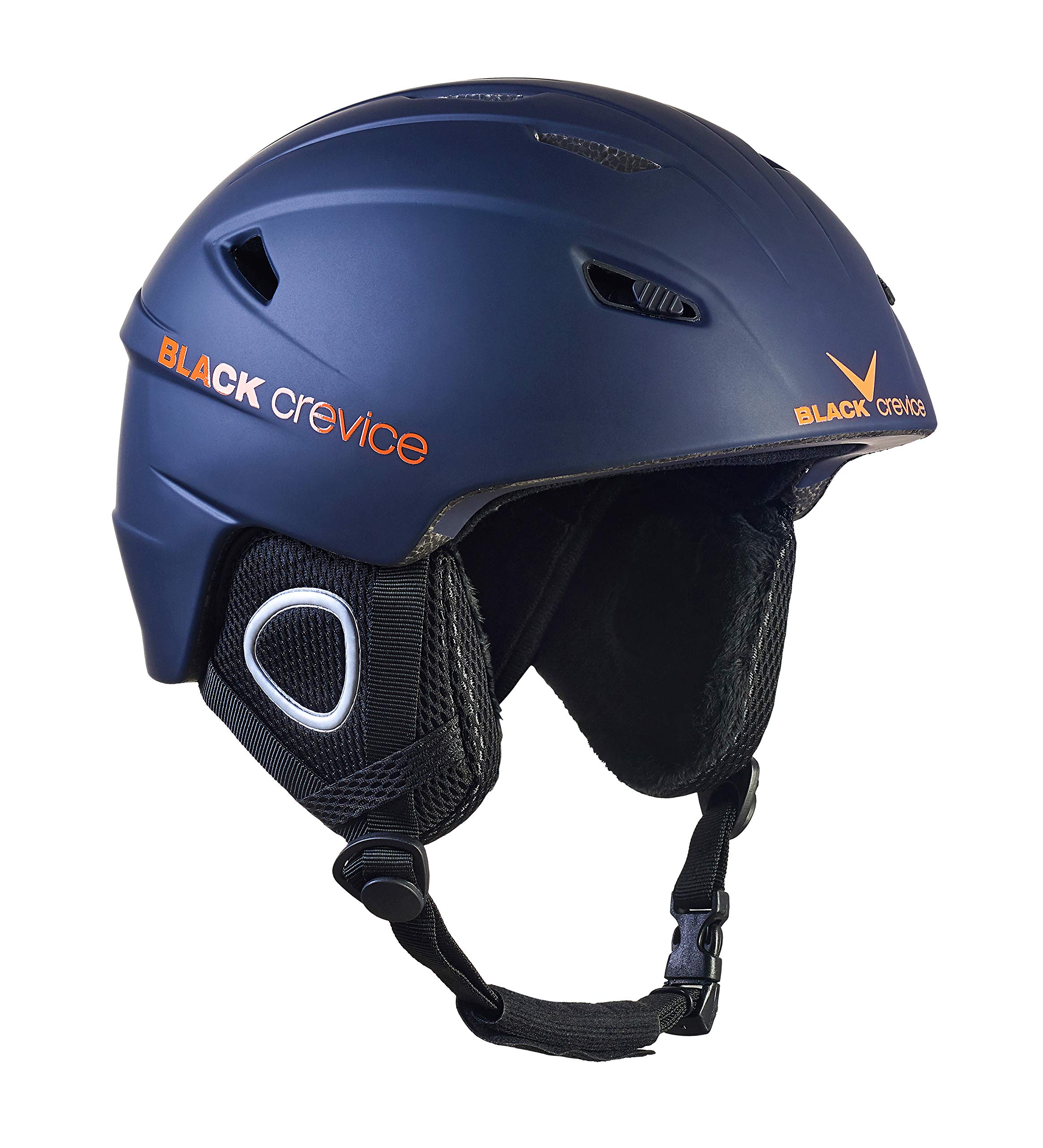 BLACK CREVICE Kitzbühel Casco da sci I Casco da sci design sportivo in diversi colori I Casco da sci uomo & donna I Casco in policarbonato I Casco da sci (S, marina/arancia)