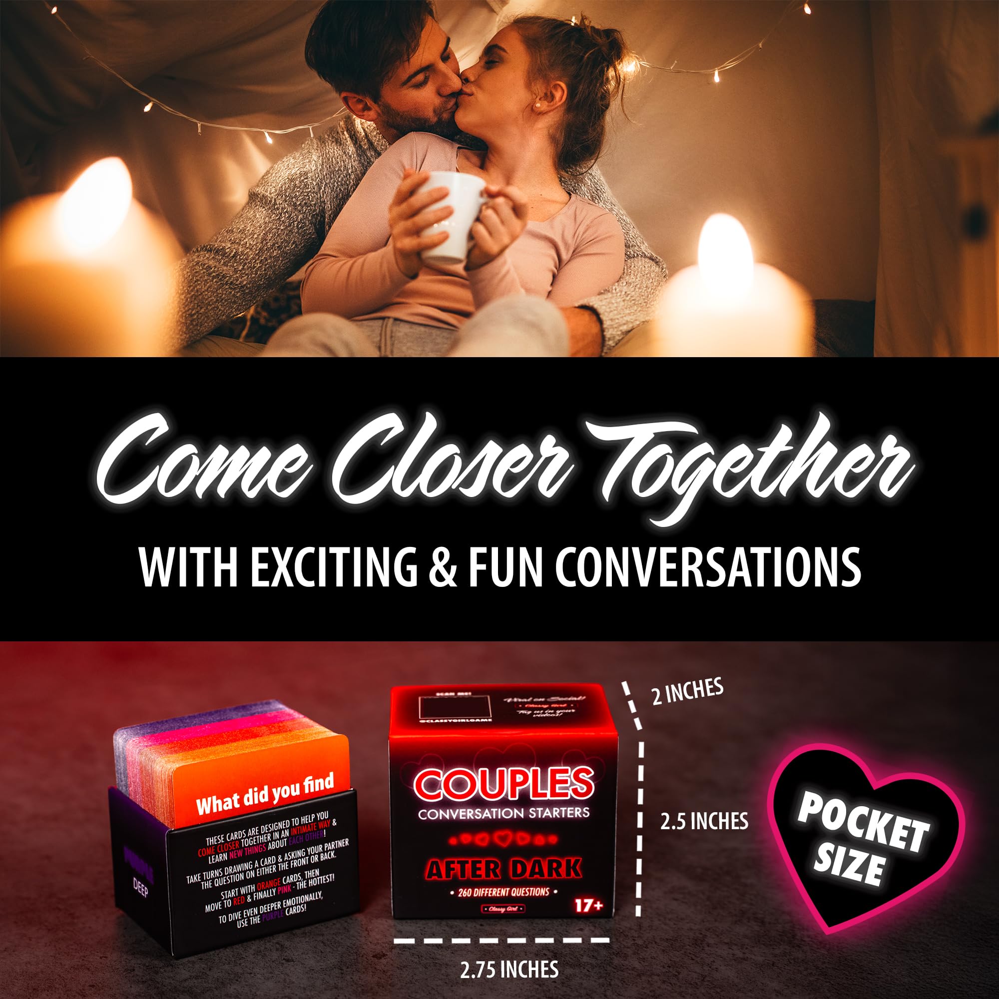 Juego de cartas de inicio de conversación para parejas para adultos, 260 preguntas picantes y románticas para relaciones, idea de cita nocturna, después del anochecer