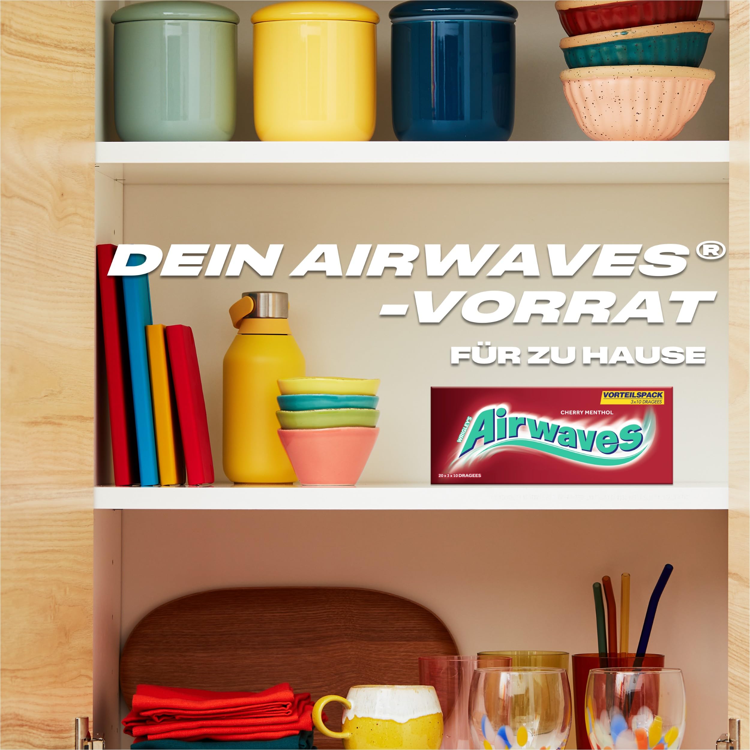 Airwaves Kaugummi Cherry Menthol 20 x 3 x 10 Dragees