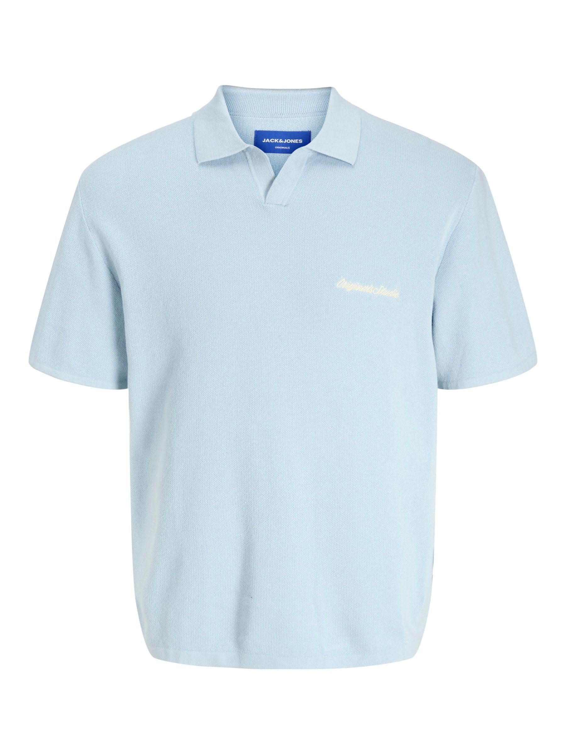 JACK & JONES Jornorrebro Light Knit Ss Polo Sn, Skyway, L