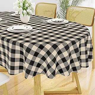 Smiry Oval Table Cloth, Vinyl Tablecloths with Flannel Backing, 60"x84"