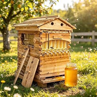 Self-Flowing Beehive Starter Kit, Fir Wood Hive with 7 Flow Frames