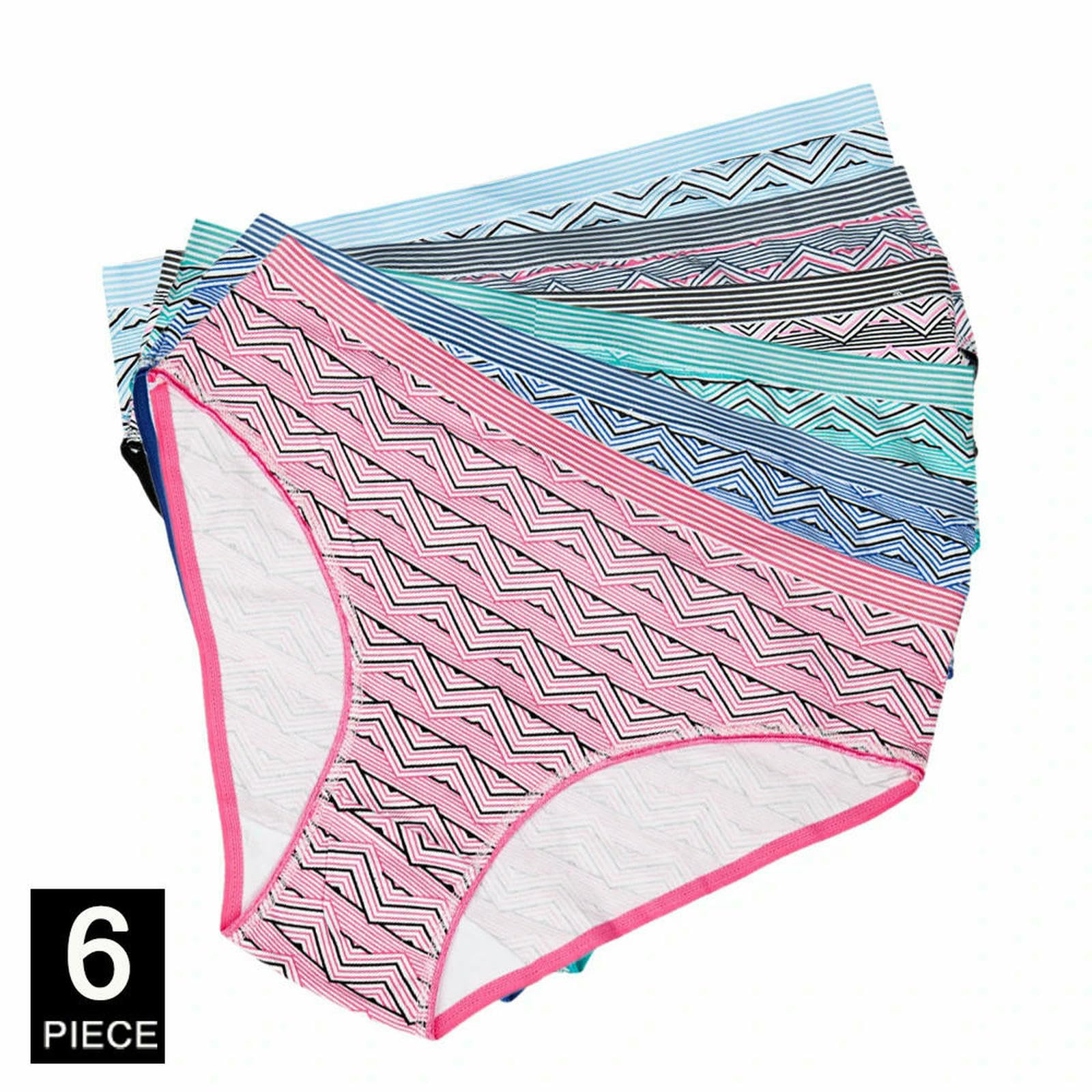Mutande Donna Cotone Mutandine da in Taglie Forti con Stampa A Vita Alta Slip Intimo Floreale 6 Pezzi Set-9162-xxxl-6