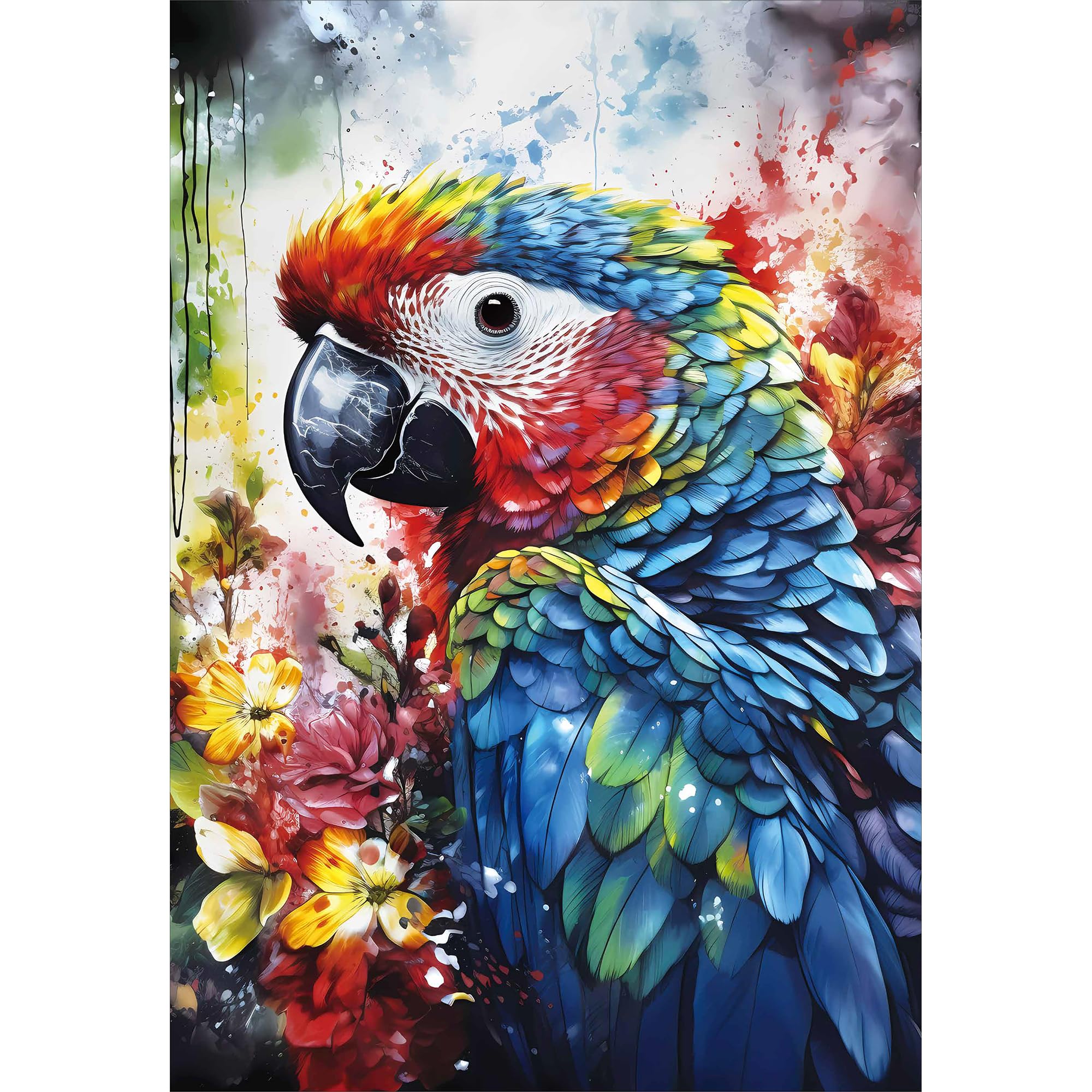 CREAFOMIFE 2000 Piece Jigsaw Puzzle for Adults, Hard Difficult Challenging Large Puzzle, Gift for Adult Puzzle Lovers Oil Painting Style Parrot Picture (98 x 68 cm) — image 1