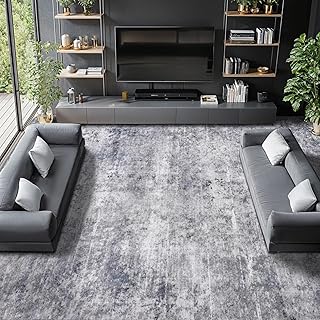 Washable Rug Area Rugs for Living Room - Stain Resistant Non-Slip Backin...