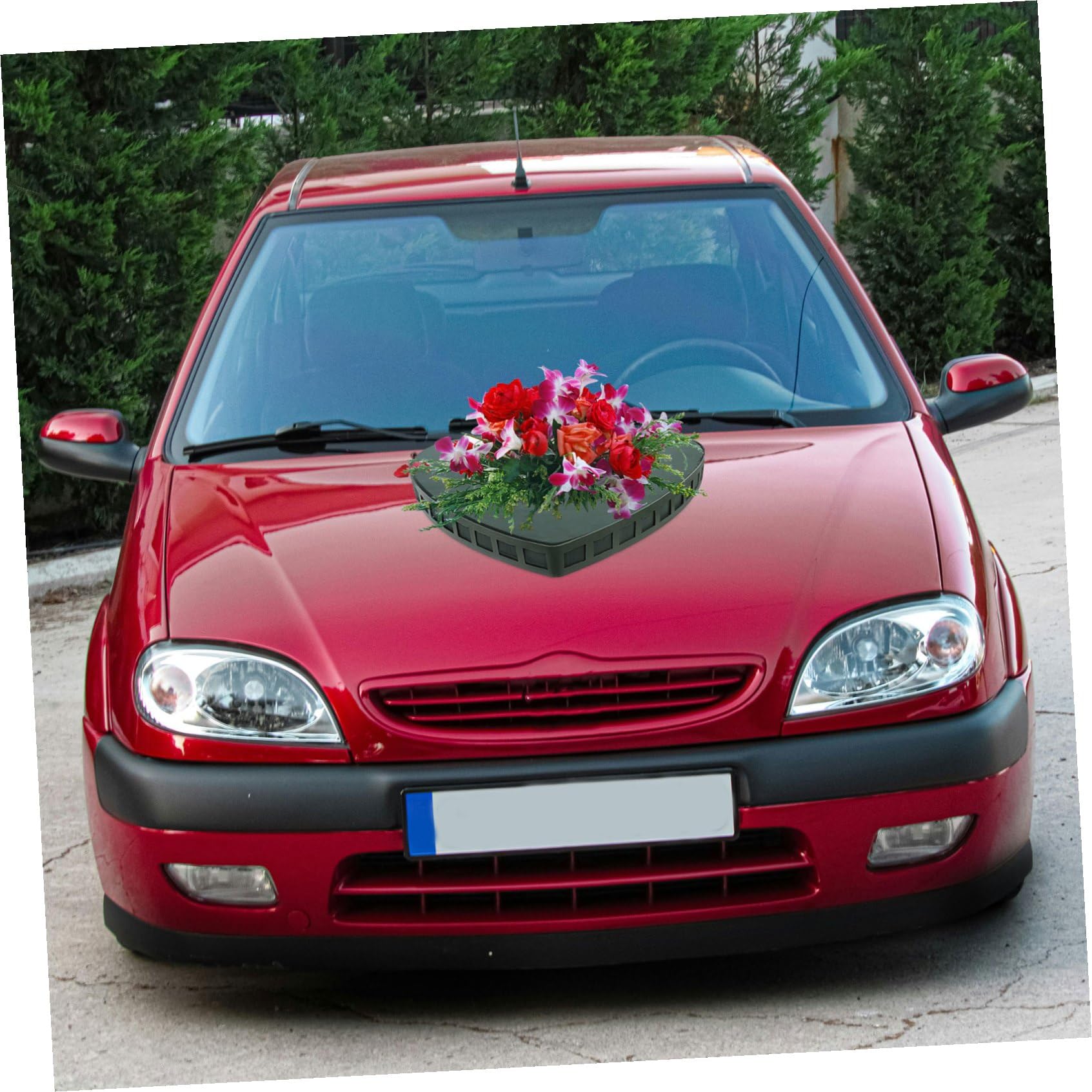 DOITOOL Herzförmige Pflanzschale aus Blumenschlamm, Grün, mit Saugnapf | Kunststoff Pp, Leichtes Super Large Format, für Besondere Ereignisse und Blumenarrangement