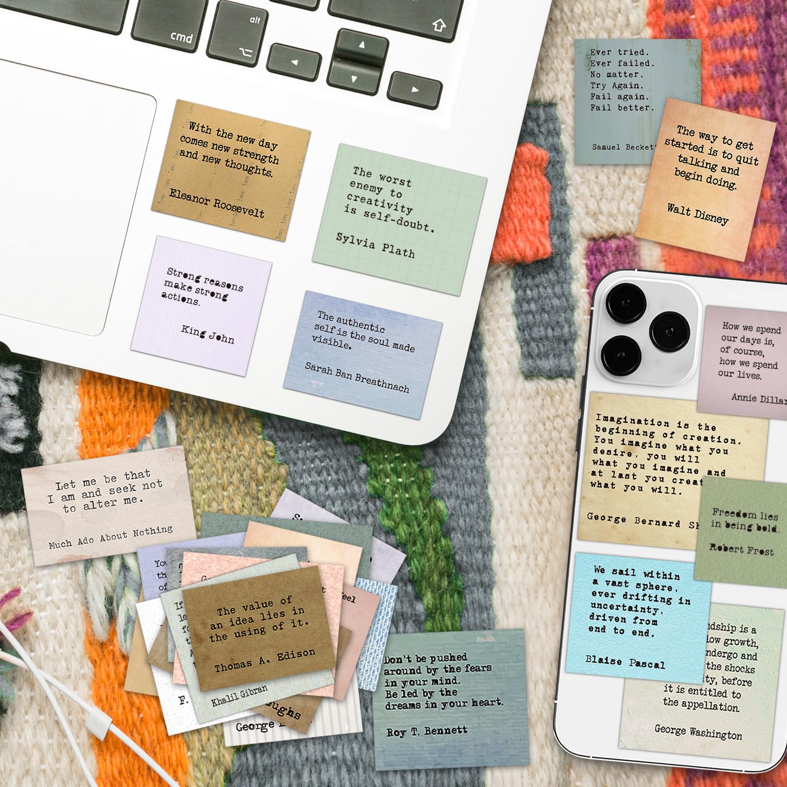 HomSeon Naklejki w stylu vintage, 360 szt., do dziennika, scrapbookingu, słynne cytaty, naklejki na tablicę wizji, retro, wibracje, śmieci, pocisk, pamiętnik, artykuły na laptopa, etui na telefon,
