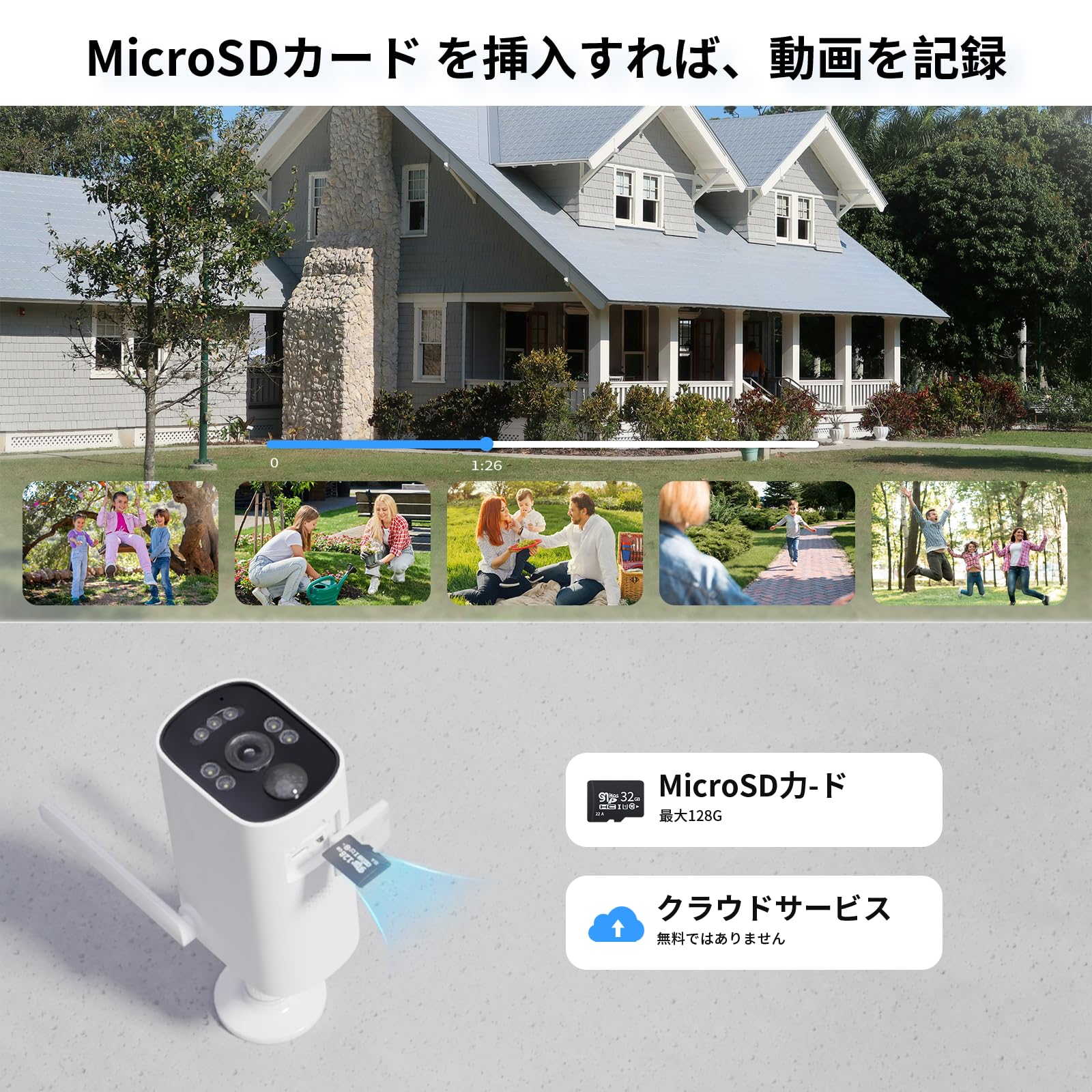 Amazon.co.jp: VORGUT 防犯カメラ 屋外 ソーラー 4台 モニター付き  