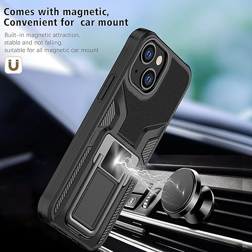 Miniatura 5 de LMDAMZ Funda resistente para iPhone 13 Mini anticaídas, resistente grado militar, a prueba de golpes, doble protección (TPU+PC), funda magnética