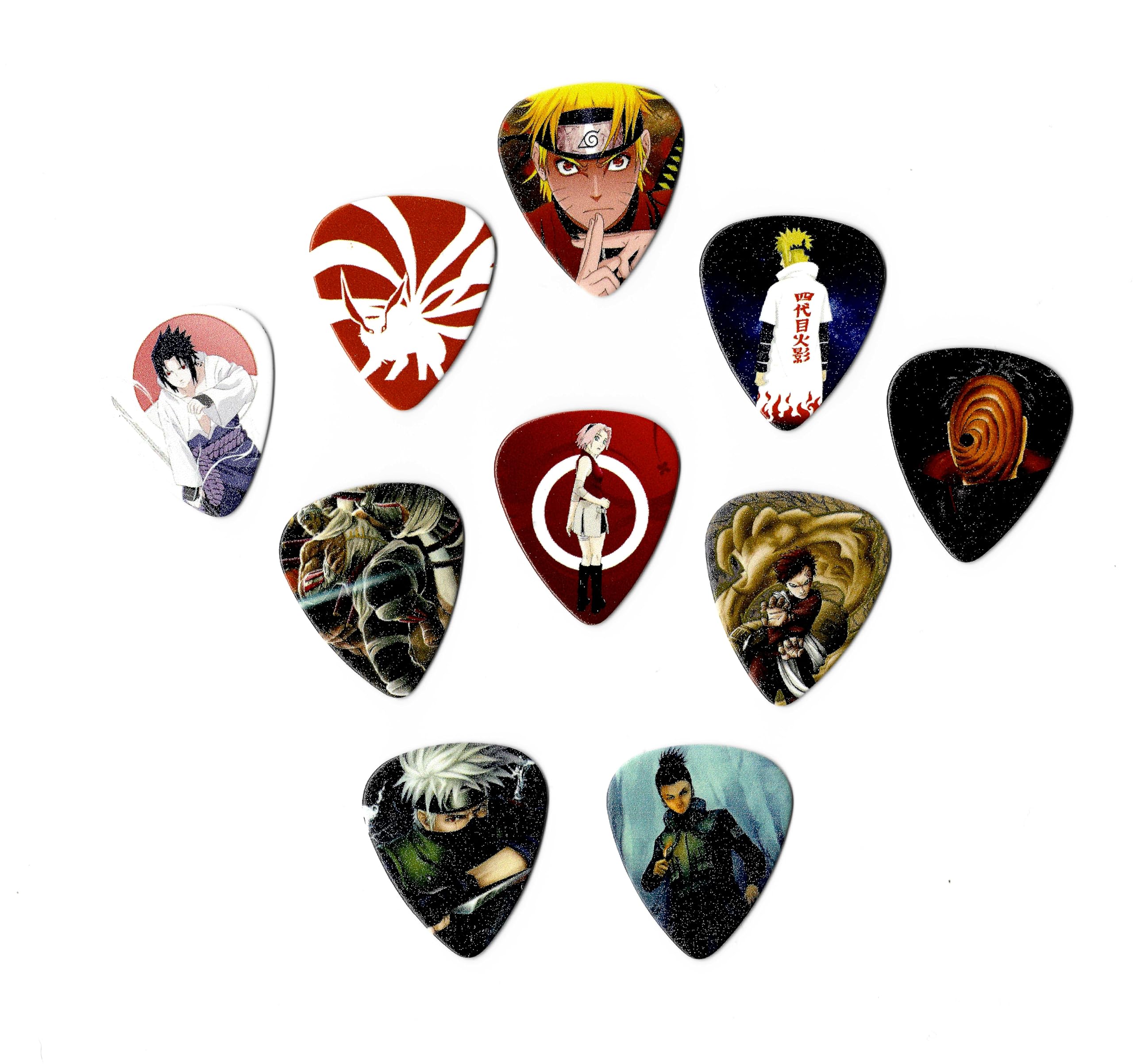 N.A.R.U.T.O Guitar Picks (10 Medium Picks in Pack)(0.71mm thickness)(Printed on both sides)