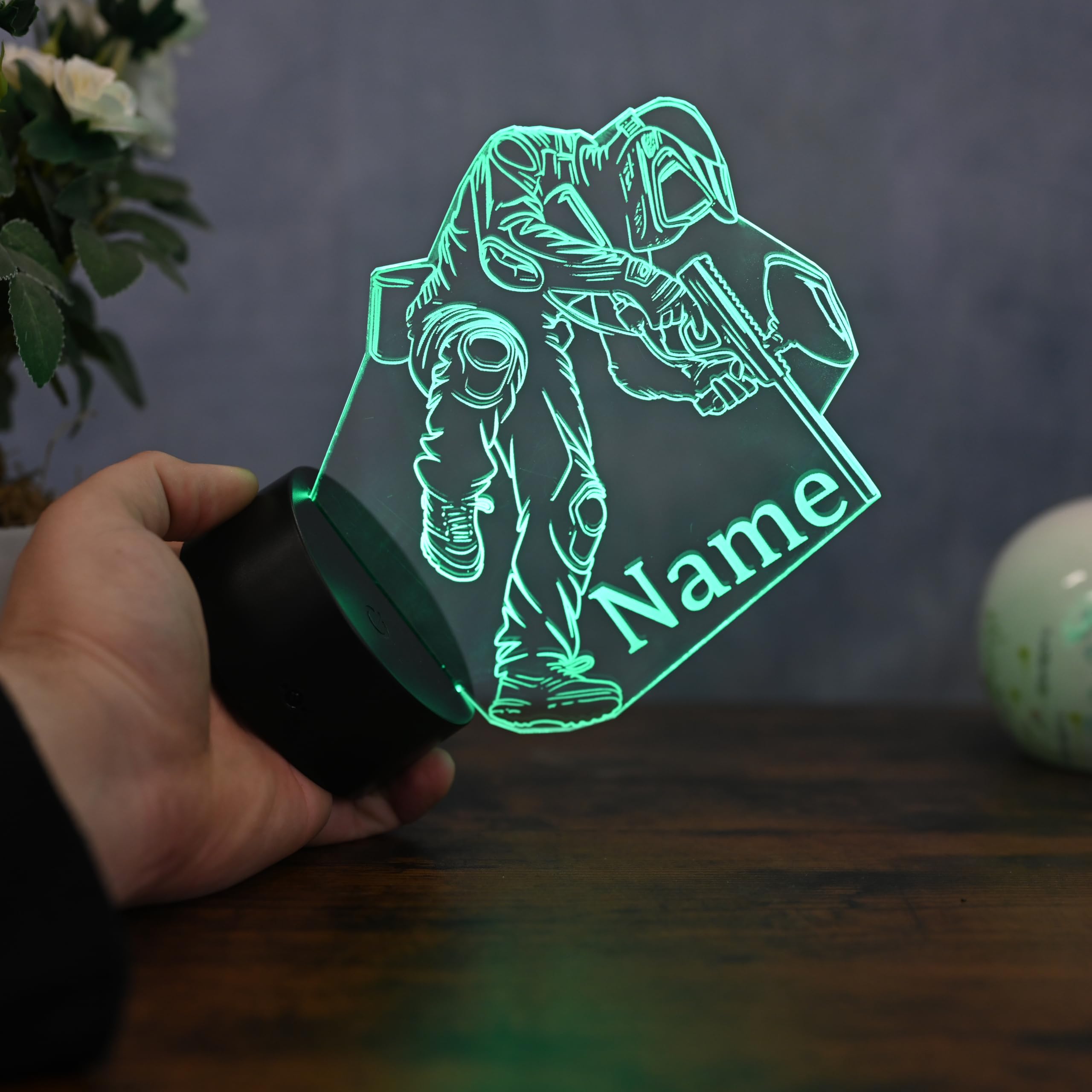 Paintball Lampe – LED Licht für Paintball Spieler – Personalisiertes Geschenk – Paintball Team Logo und Grafik – Paintball Deko und Motiv