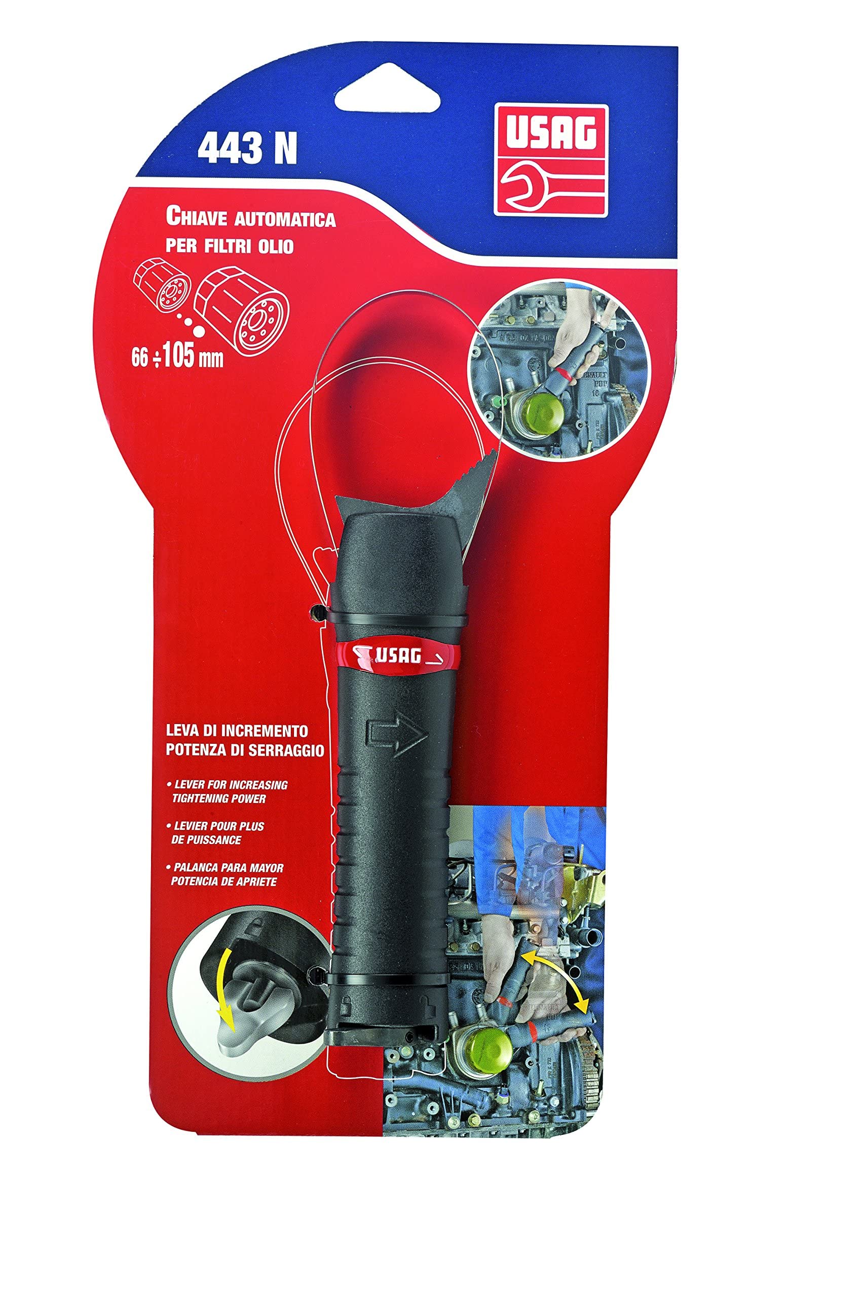 USAG 443 N - Llave automática de apriete rapido para filtros de aceite (automóviles)