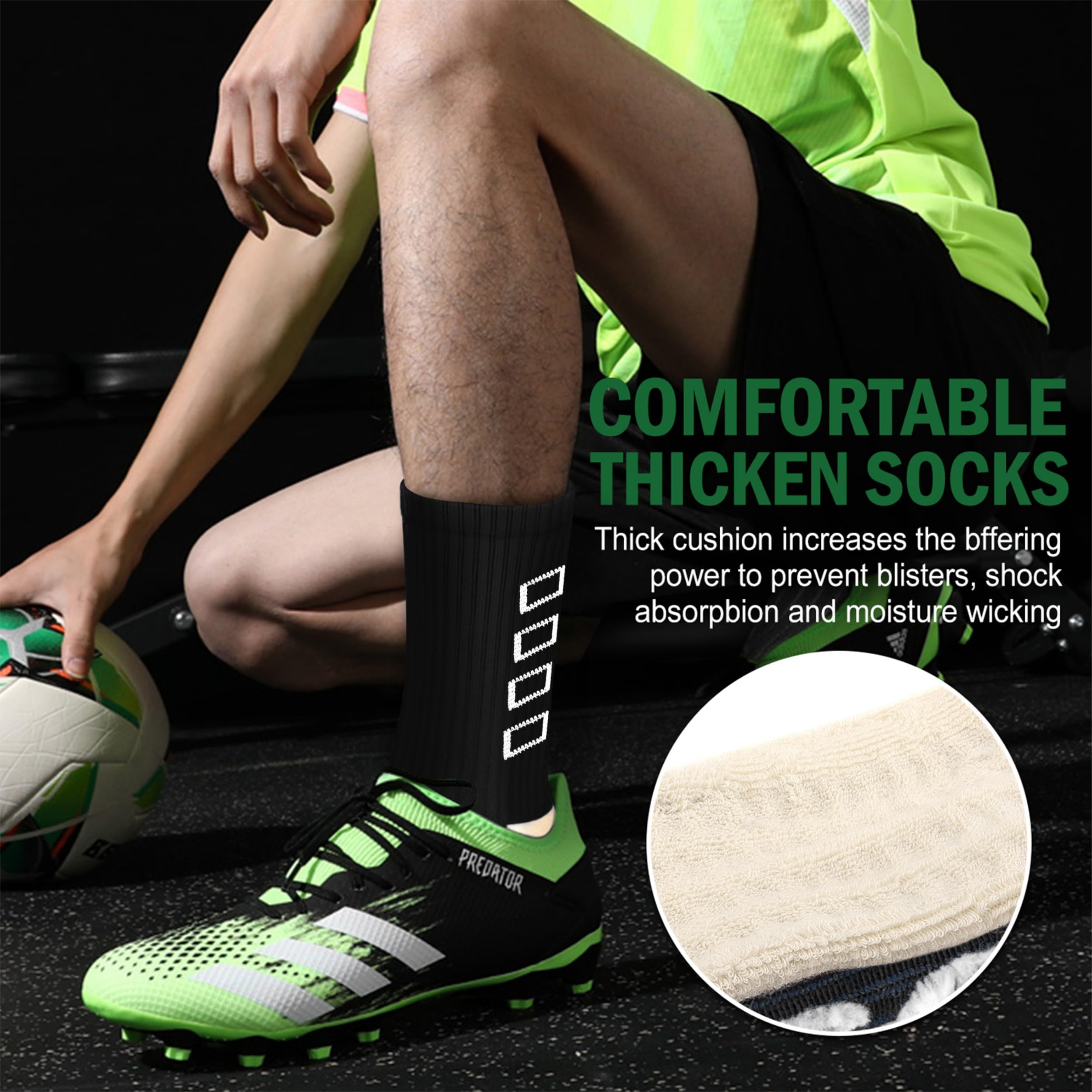 ENONEO Calze Calcio Antiscivolo Uomo 37-45 Calze Antiscivolo Calcio Anti Vesciche Addensare Cotone Calzini Sportivi Donna Traspirante Calzini Grip Calcio per Ciclismo Trekking