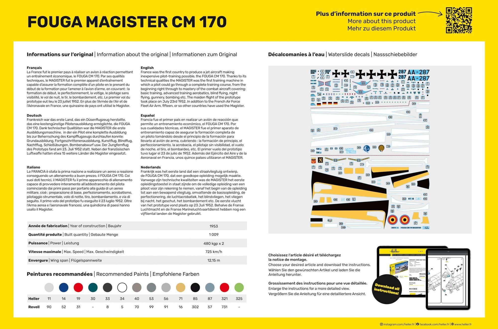 Heller Fouga Magister 30510 cm 170 1/48