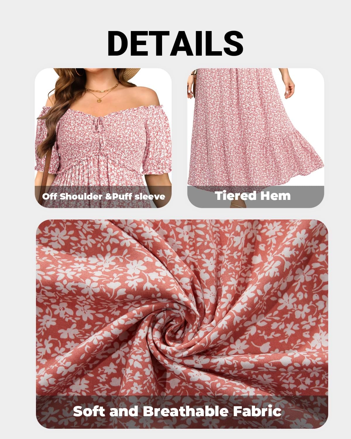 Plus Size Sun Dresses Women - Summer Off The Shoulder Puff Sleeve A Line Boho Maxi Flow Long Dress 2025 - Image 5