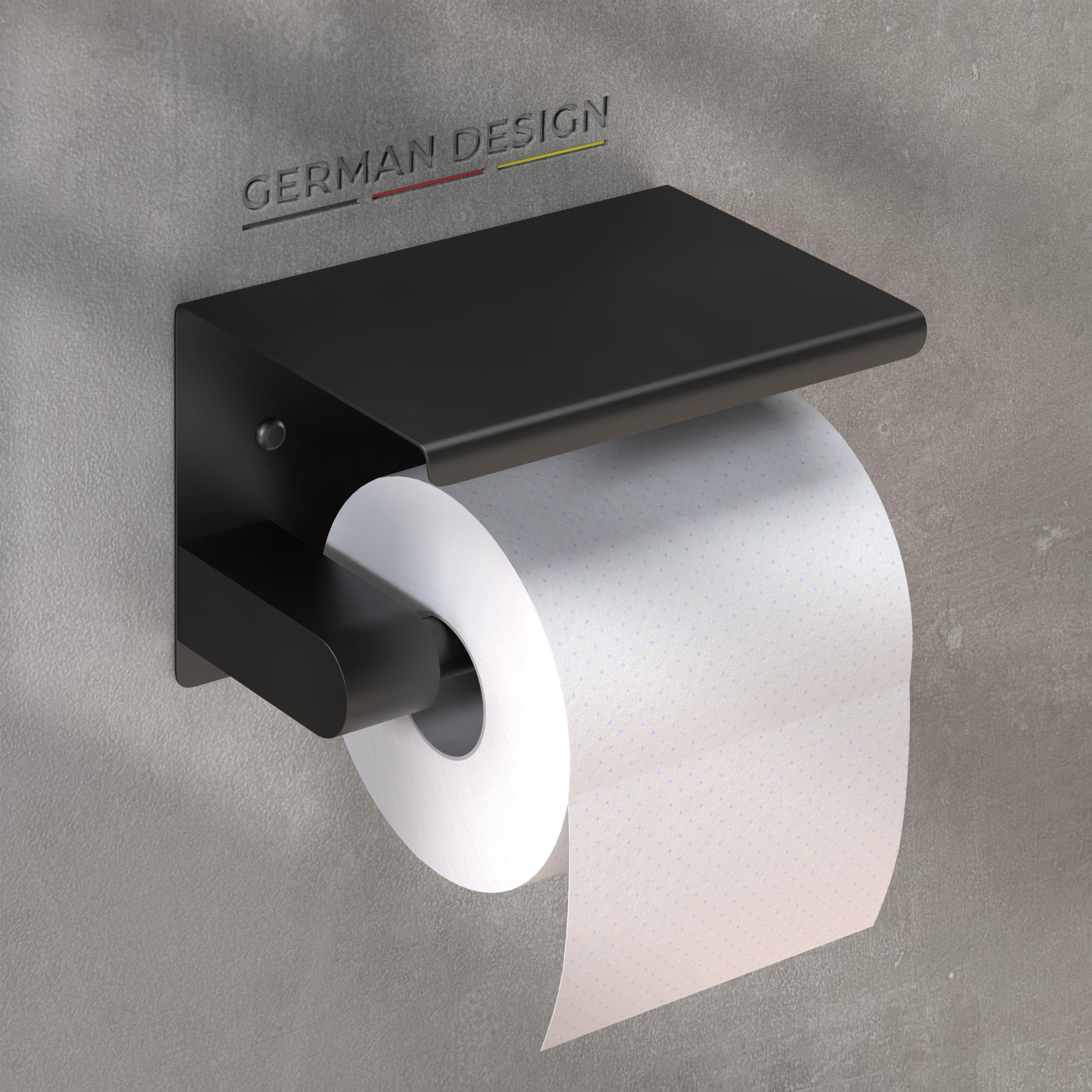 Toilettenpapierhalter Aus Edelstahl SUS304 – Schwarz, Wandmontiert, Fingerabdrucksicher Fürs Badezimmer