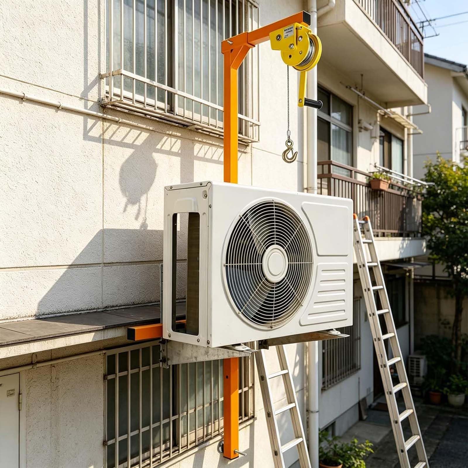 Herramienta de elevación de Aire Acondicionado, con Soporte de elevación y cabrestante Manual, con Manivela, para Montaje y desmontaje,001,10M