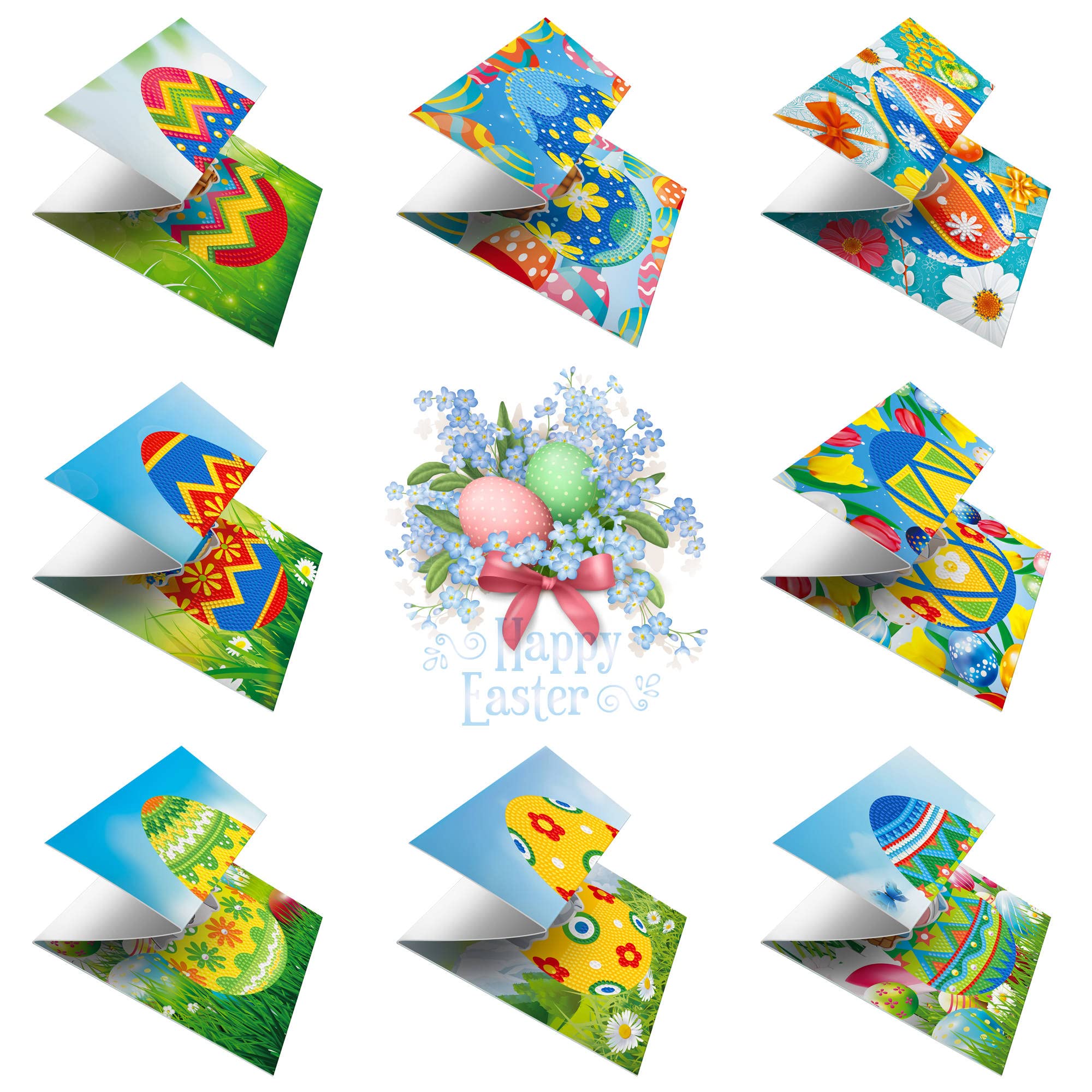 VNSTKWW 8pcs 5D DIY Diamond Painting Greeting Card - Image 4