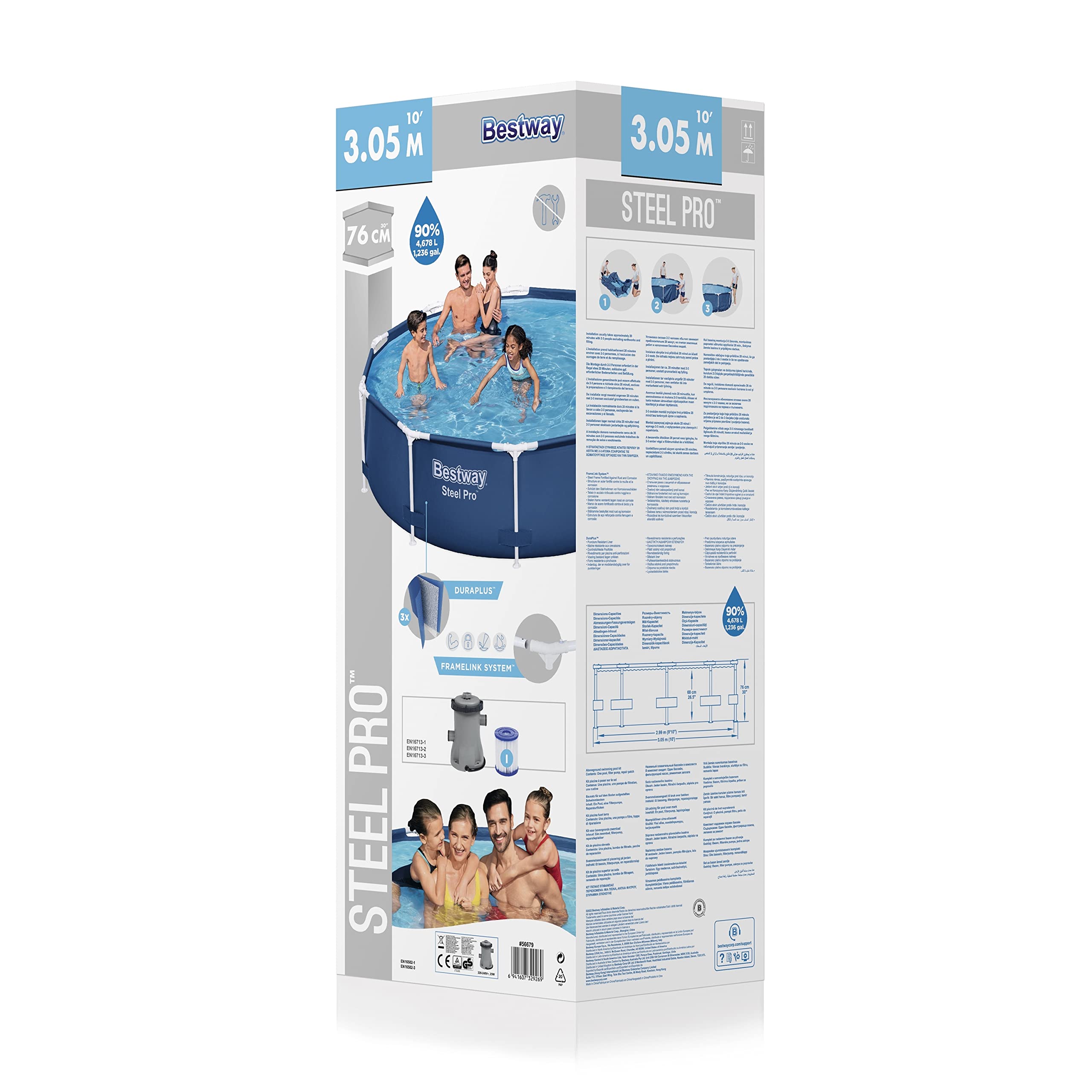 Bestway Piscine Fuoriterra, 10' x 30"/3.05 m x 76 cm Pool Set