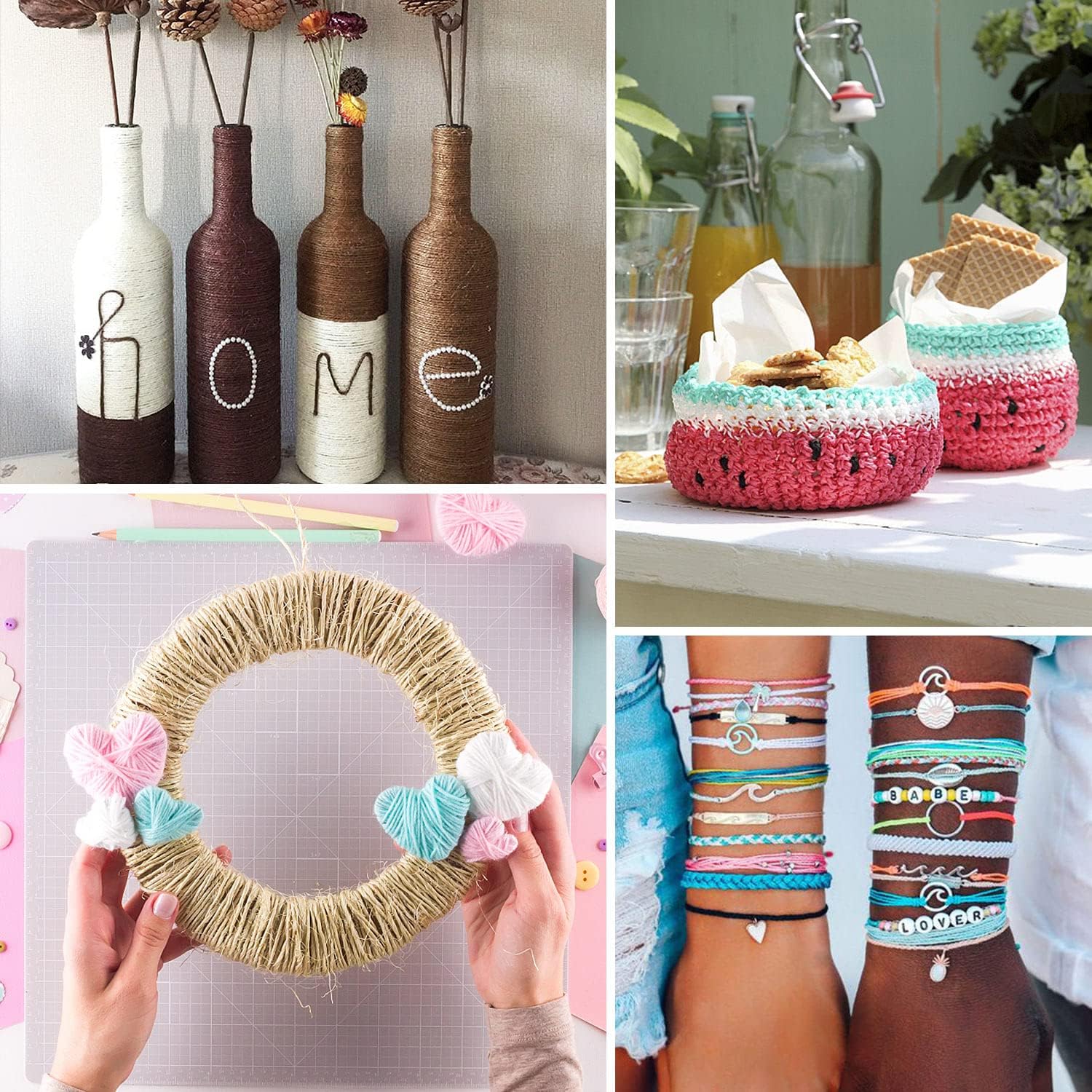 48 Colors Thread Cord for Jewelry Making, Multi-Color Flax String Cord, Natural Twine Cord Rope String for Handmade Bracelets Keychains Craft Making Accessories, 1 mm, 240 Yards in Total (Colorful) - Image 6