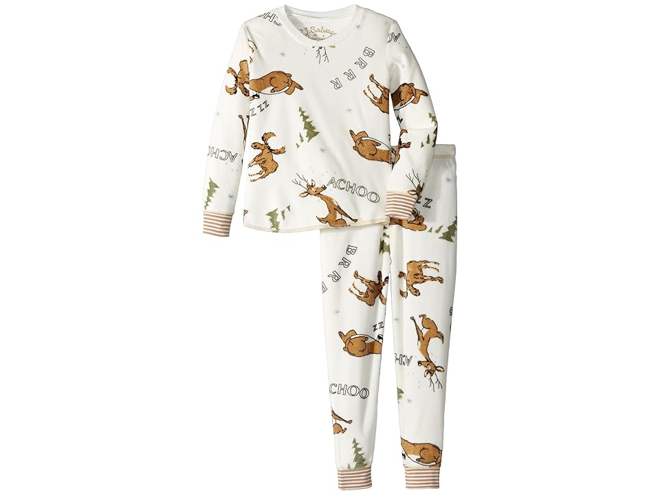 

P.J. Salvage Kids Moose Fleece Jammie Set (Toddler/Little Kids/Big Kids) (Ivory) Girl's Pajama Sets, White