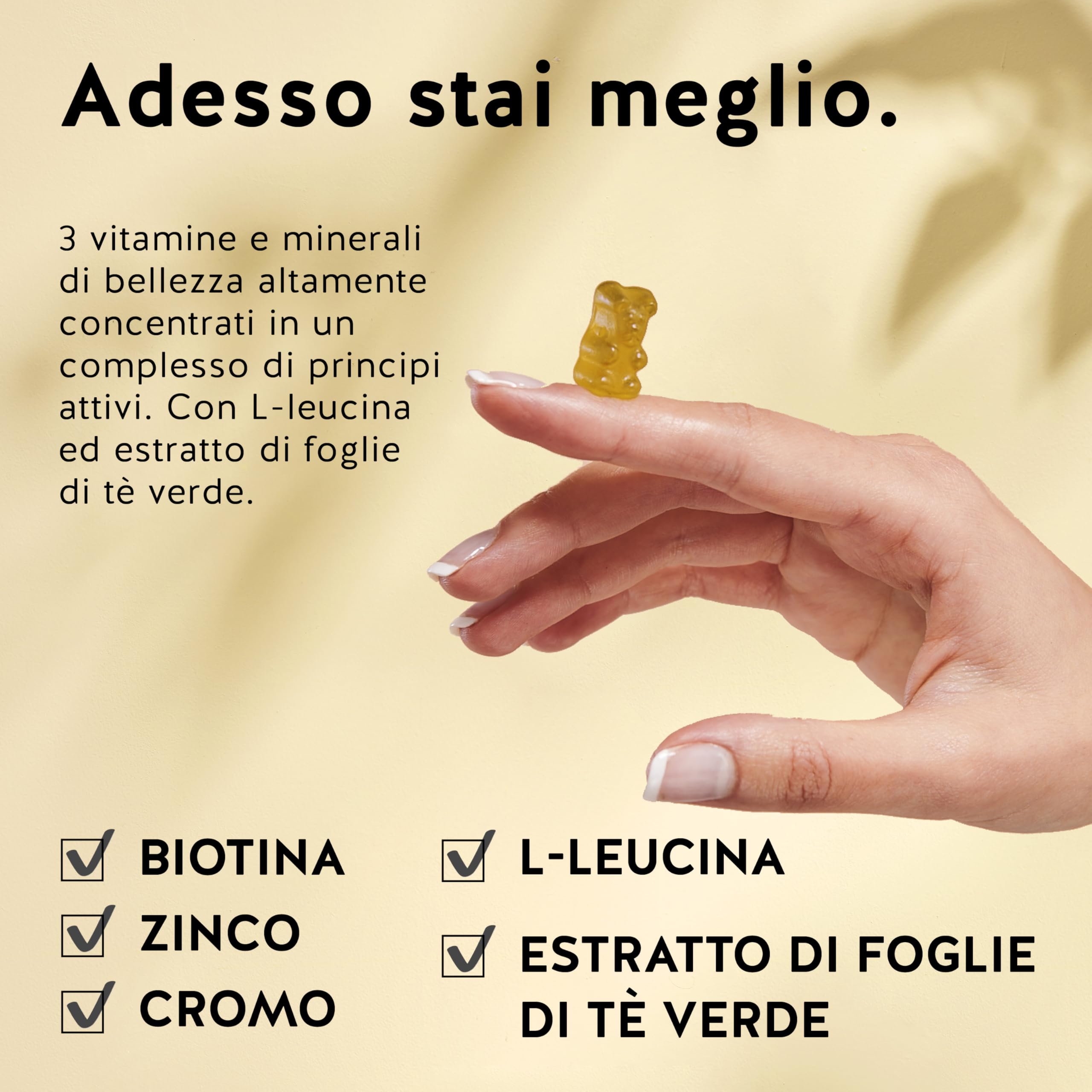 Caramelle Gommose Metabolismo - Vegano e Senza Zucchero - Brucia Grassi - Biotina, Cromo, Tè Verde - Peso Forma - Integratore Circonferenza - 60 Gummies - 1 Mese - Bears with Benefits