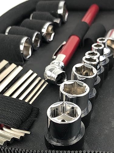 Miniatura 3 de Apollo Tools - Juego de herramientas métricas compactas de 56 piezas en estuche con cremallera, juego de herramientas mecánicas pequeñas para