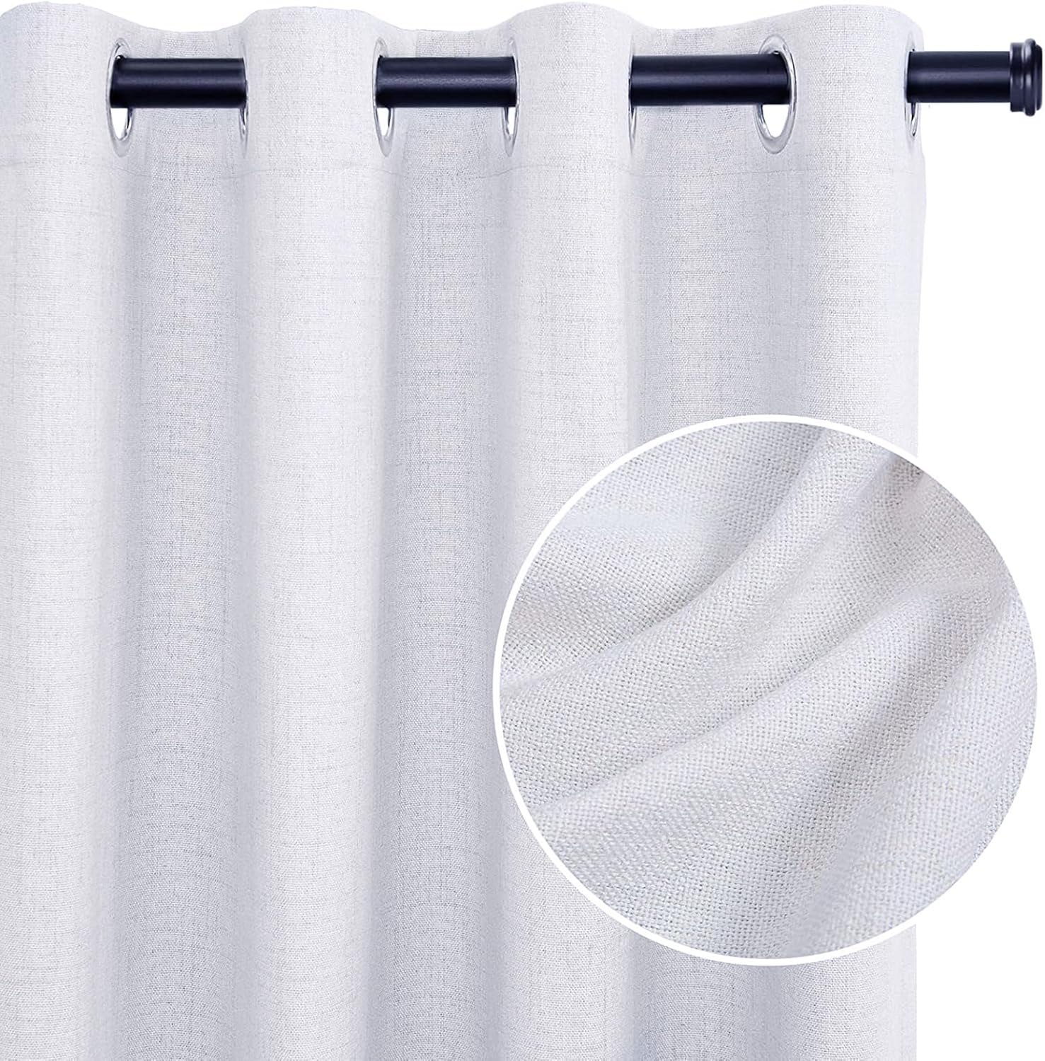 100 Blackout Curtains 63 Inches Long,Linen Blackout