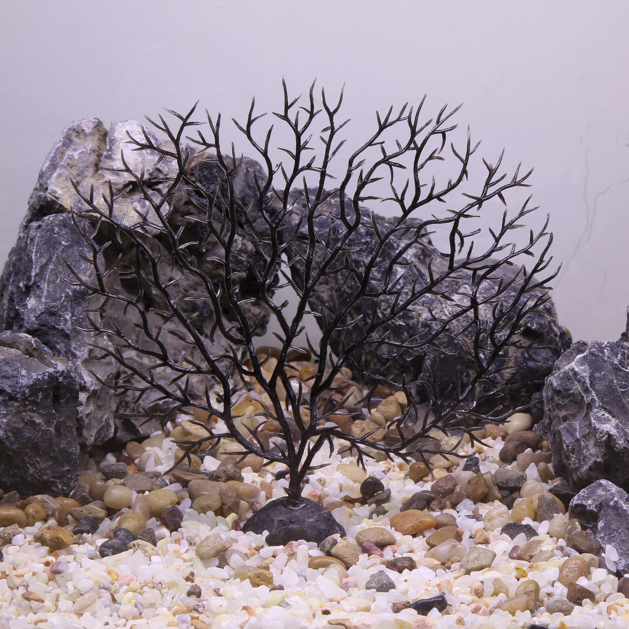 VOCOSTE Mini Faux Corallo Decor per Acquario Nero 15.5x15cm