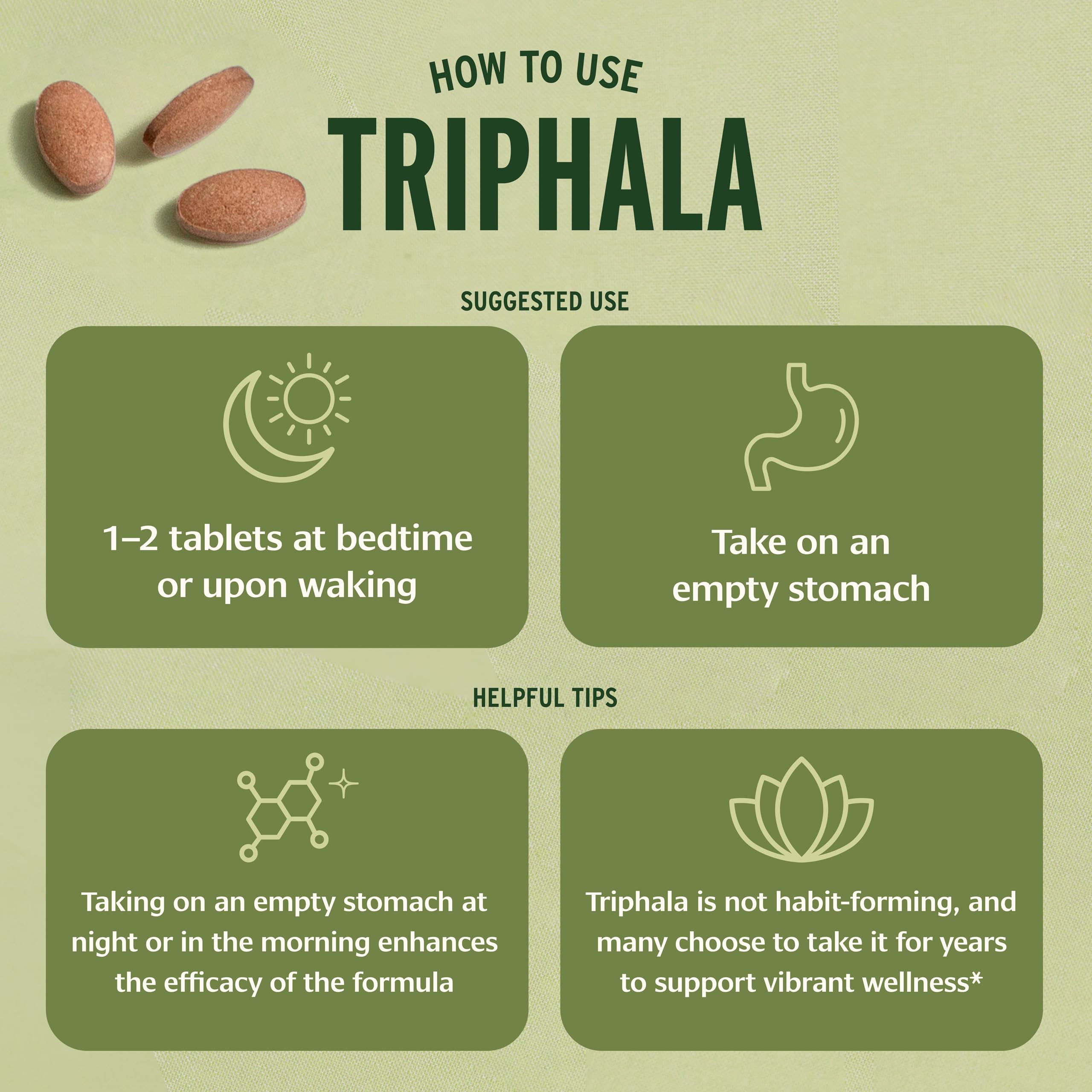Banyan Botanicals Organic Triphala Tablets - Gentle Daily Digestion & Colon Cleanse Support - Amla, Haritaki, Bibhitaki - Healthy Elimination, Detox & Gut Microbiome - 180 Tablets - Non-GMO, Vegan* — Amazon image 4
