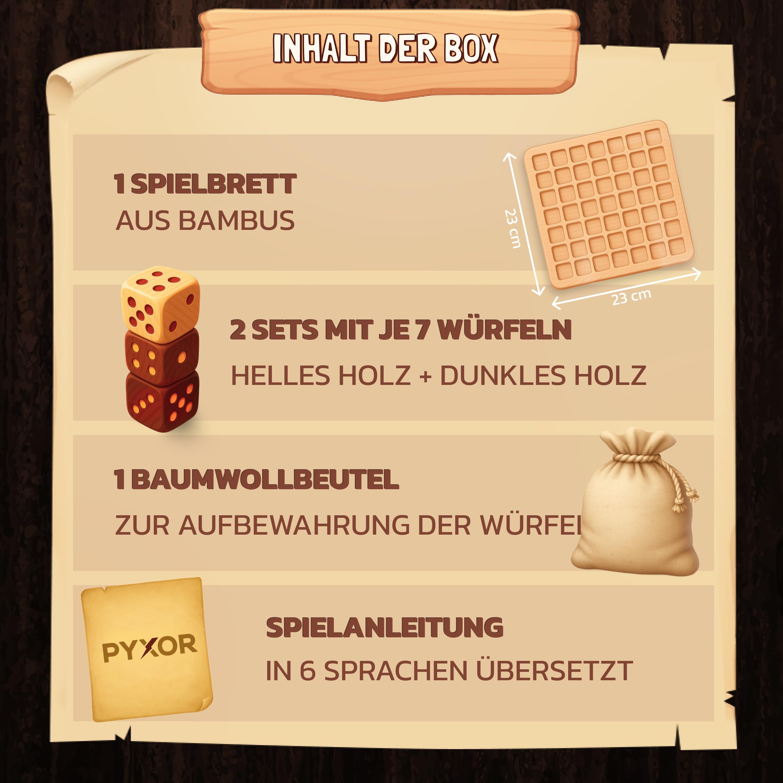 DICE BATTLE - Schachbrett Holz hochwertig Premium mit Würfeln -Strategiespiele für 2 Personen -Schach & Dame neu erfunden -Gesellschaftsspiel für Erwachsene & Familien -Holzspiele & Würfel Spiel