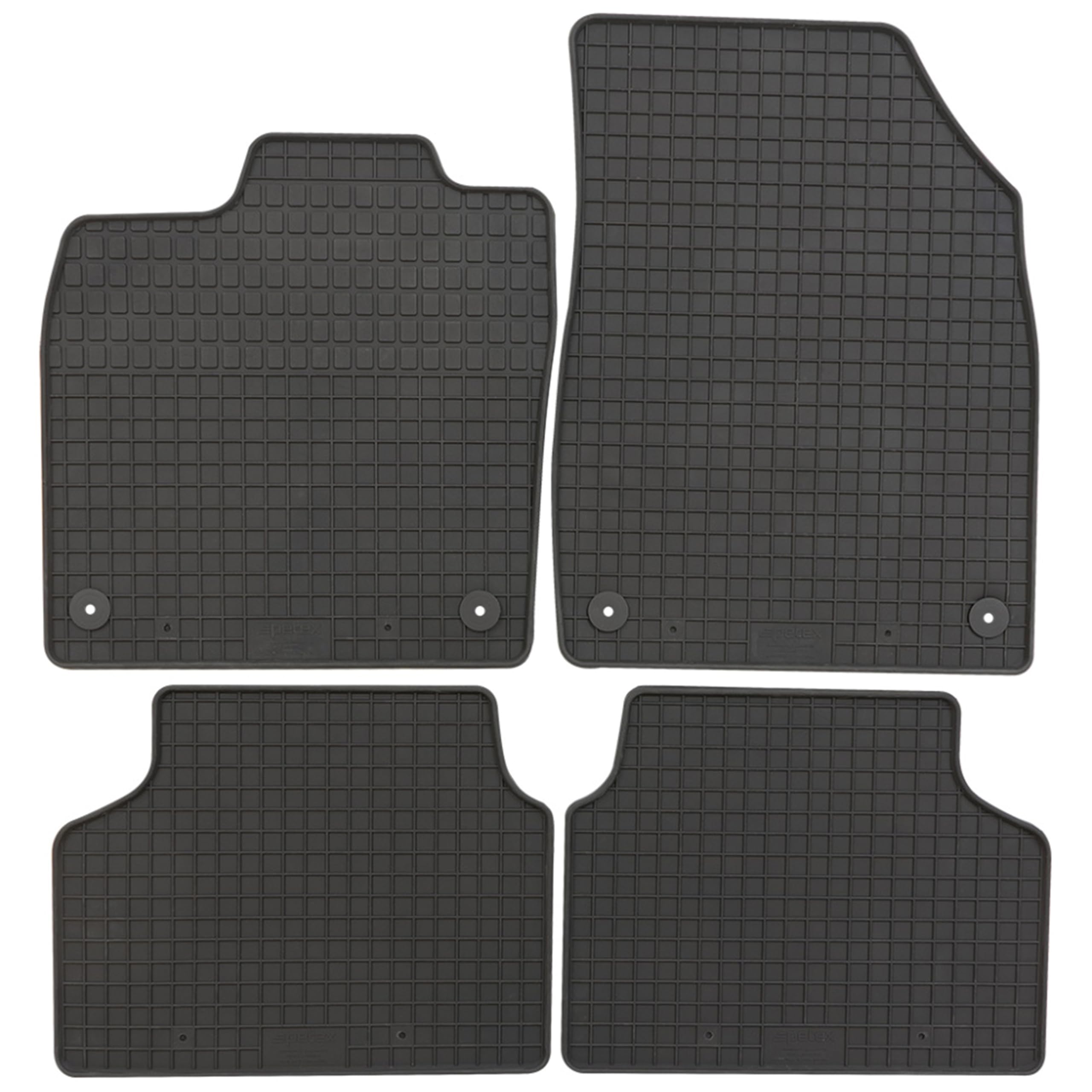 Petex 80110 Floor Mat Set Rubber Mats Front and Rear Mats Black