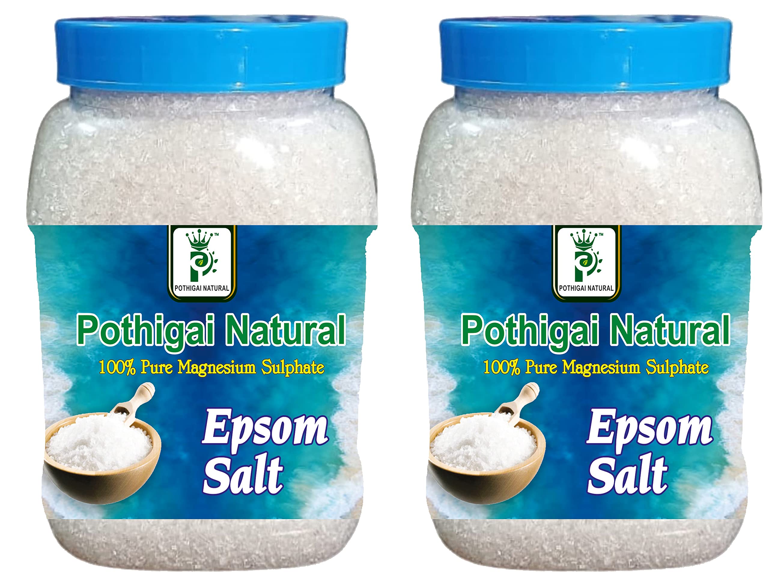 Pothigai Natural Combo 2kg Epsom Salt (Magnesium Sulphate) for Relaxation Muscle Relief, Relives Aches & Pain, Bath and Feet Soak,Plant Growth,For Green Gardens (Pack of 2)-image-43