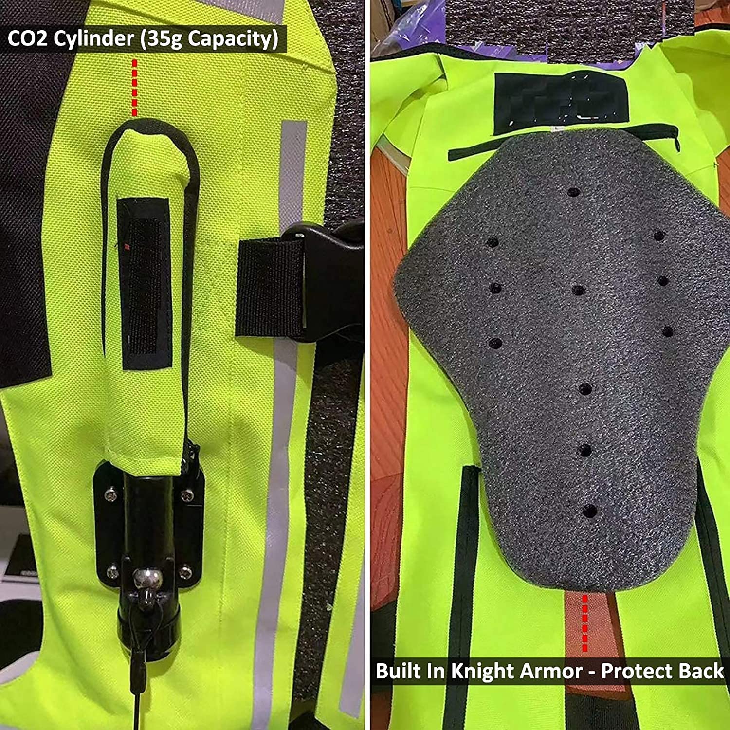 Gilet Airbag Motociclismo Ed Equitazione Uomo/Donna - Con Paraschiena CE, Leggero E Riflettente