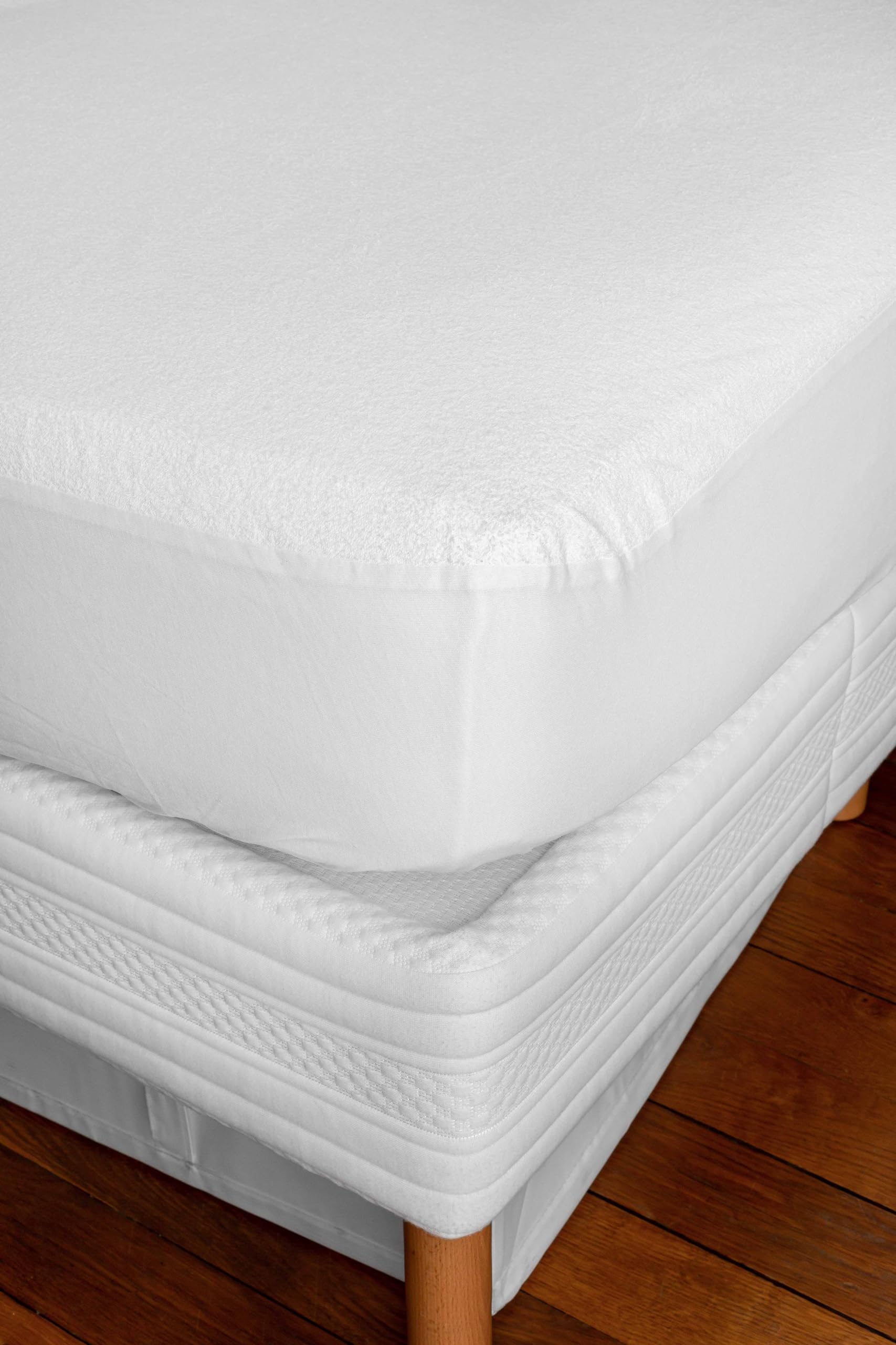 Protège Matelas Quinquina Imperméable TPR en Coton Molleton, 2cm x 80cm x 200cm Taille
