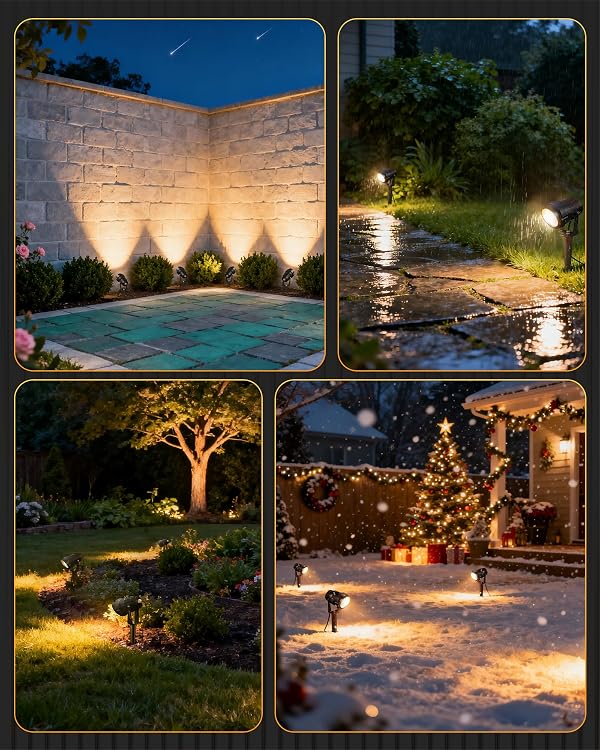 WILAWELS 6W 700LM Low Voltage Landscape Lighting, 12V AC/DC 3000K Warm White LED Low Voltage Landscape Lights, IP65 Waterproof Outdoor Spotlights with Connectors for Garden Tree Yard 4 Pack W01SLP406 by WILAWELS - Image 9