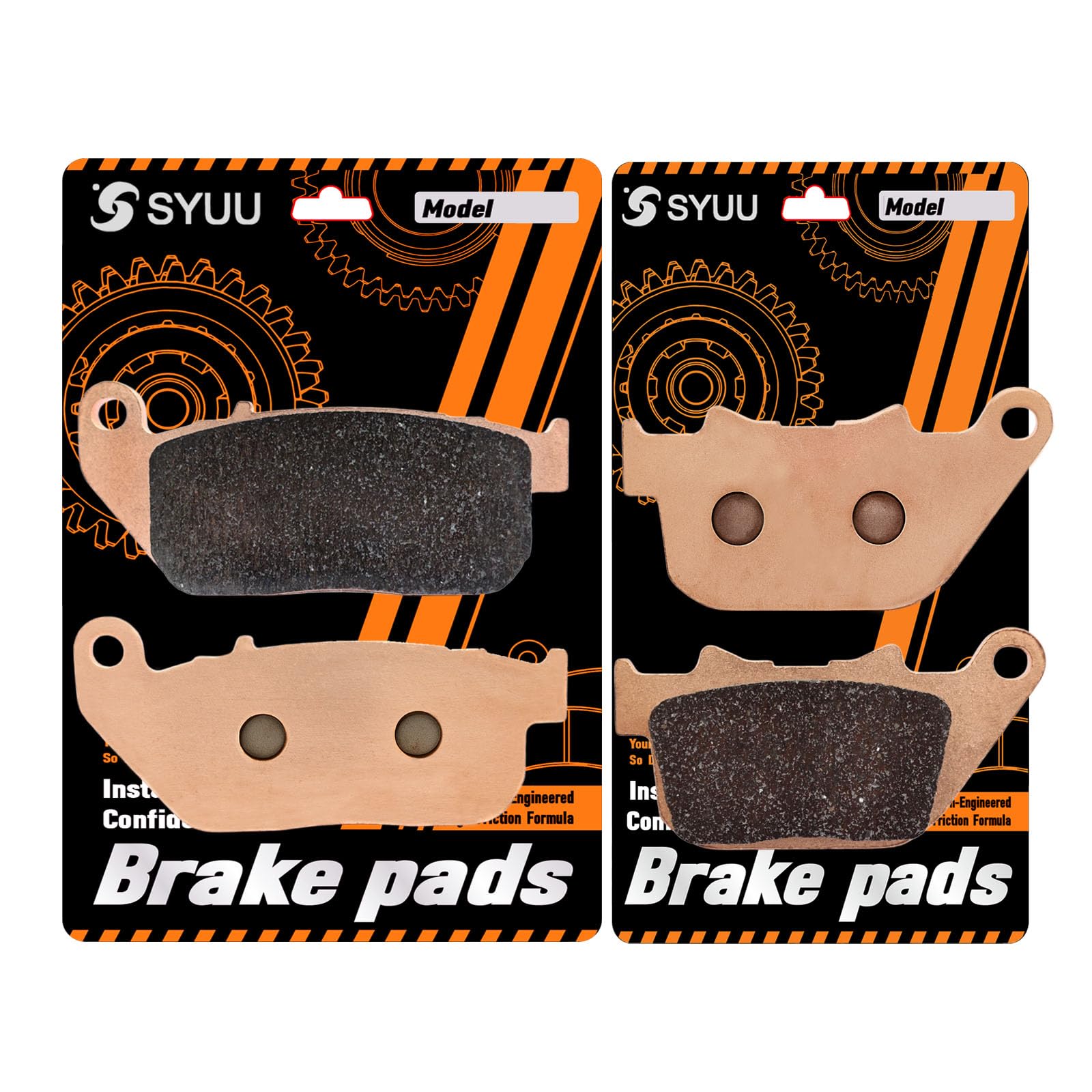 S SYUU Front Rear Sintered Copper Alloy Disc Brake Pads Compatible with for Harley Davidson XL 883 1200 Sportster 2004-2013 FA381F FA387R
