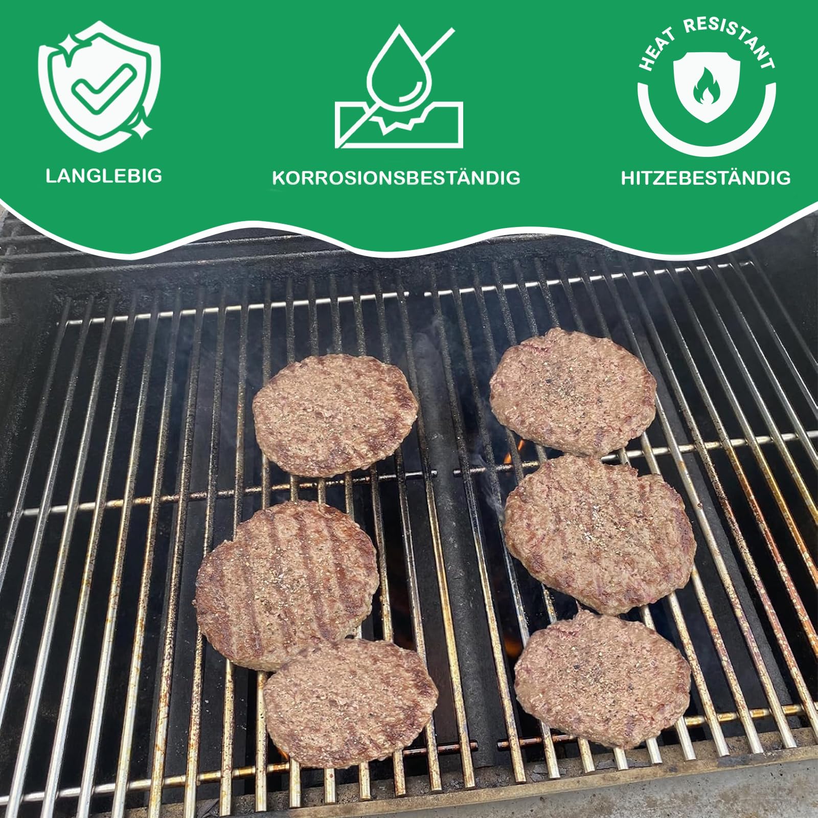 WELL GRILL Griglia in acciaio inox 7637 per Weber Spirit I & II E-210 E-220 S-210 S-210 S-220 (con pomelli anteriori del bruciatore), griglia per barbecue Weber Spirit 200 serie