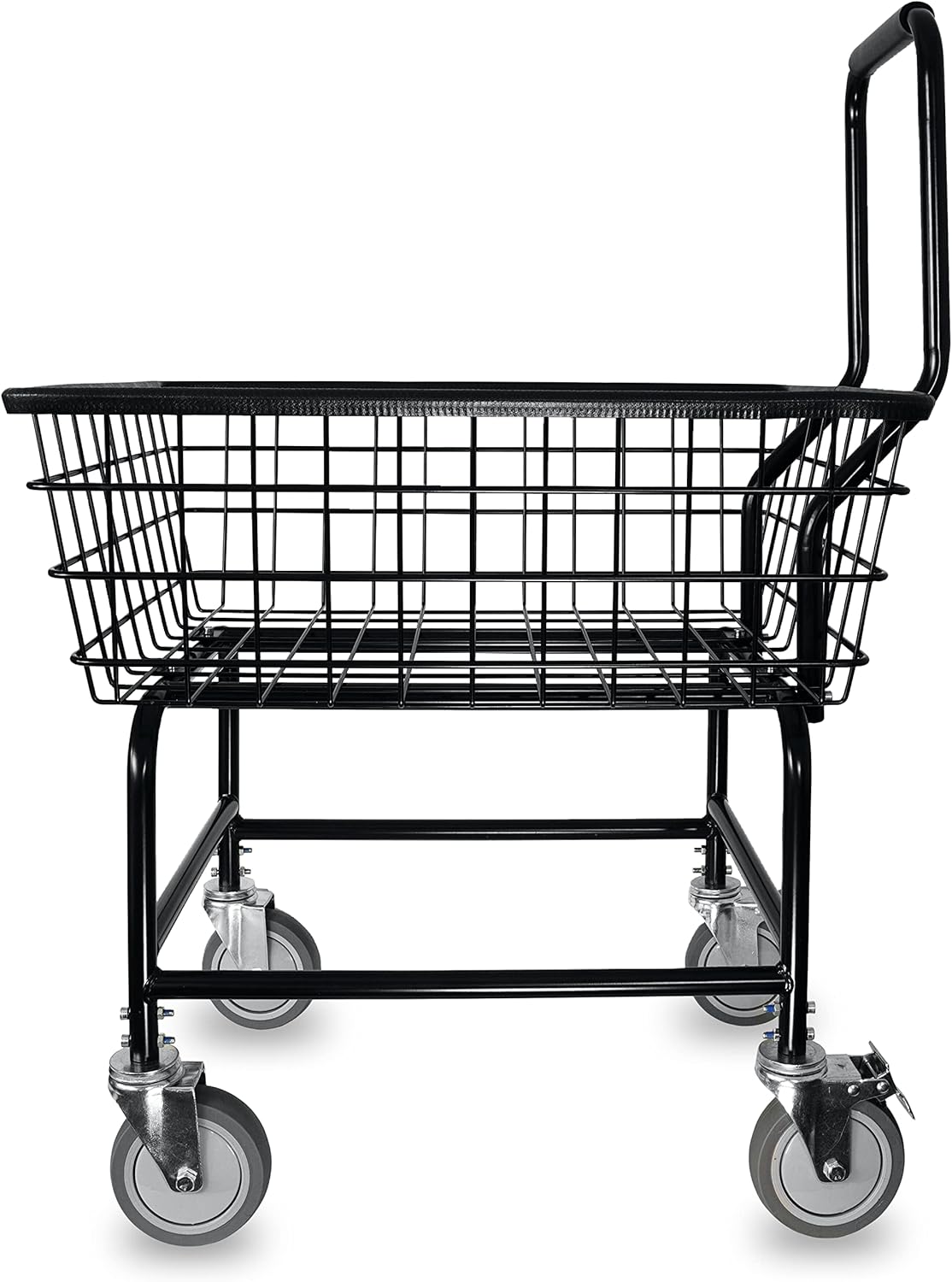 LVP Work Horse Commercial Laundry Cart with Removable Handle 2.85 Bushels (Black, Extra Large)