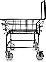 Vista 8 de Carrito de lavandería comercial LVP Work Horse con asa extraíble (cromado, extra grande)