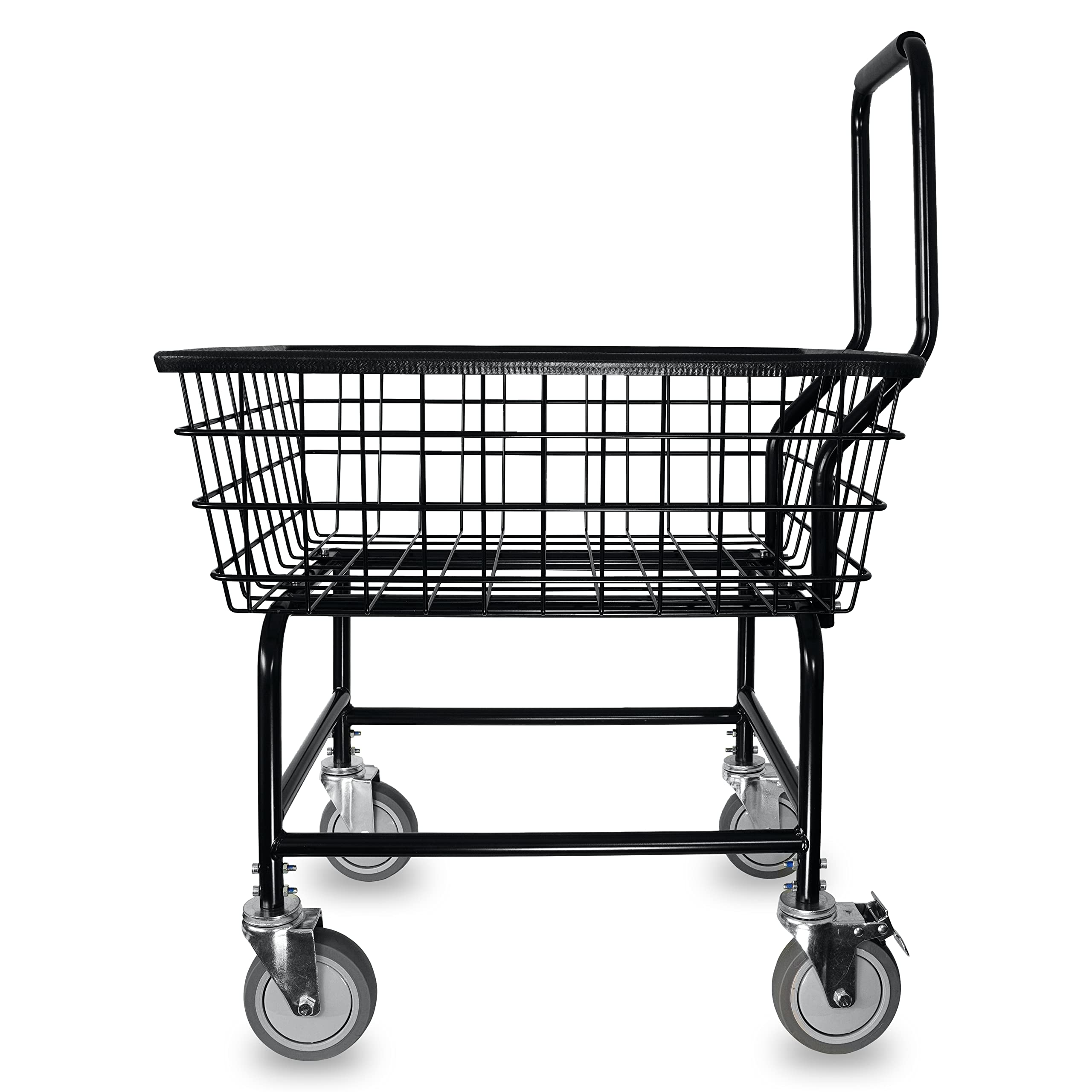 LVP Work Horse Commercial Laundry Cart with Removable Handle 2.85 Bushels (Black, Extra Large)
