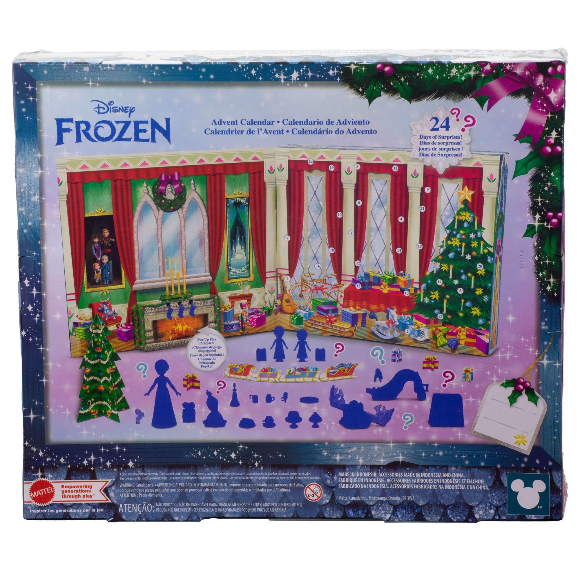 Mattel Disney Frozen - Calendario dell'Avvento 2026, 24 giorni di sorprese ispirate al film, include mini bambole Young Anna ed Elsa, Olaf e tanti accessori, 3+ anni, JLJ06