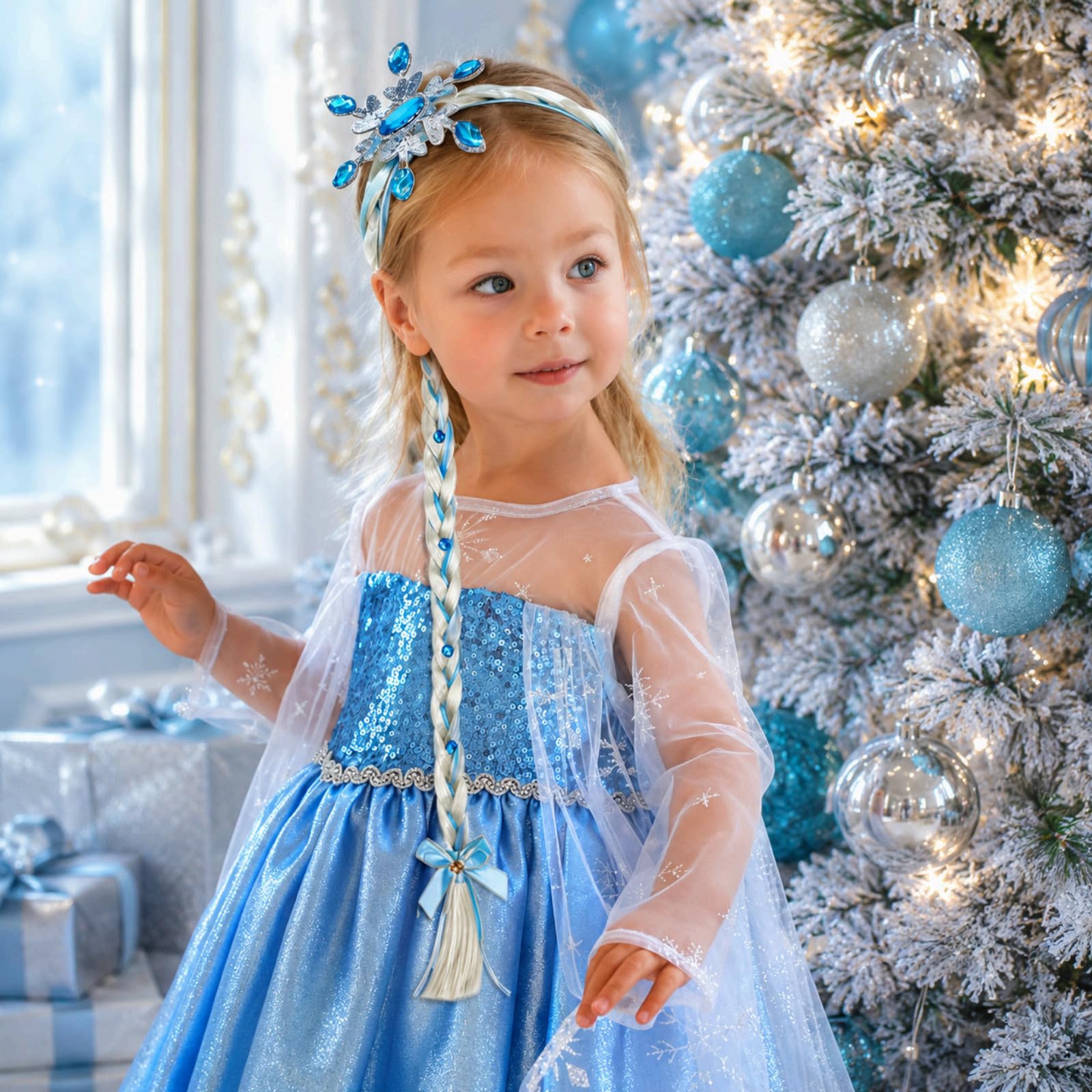 Zopf Haarreif 1 St. für Mädchen, Prinzessin Perücken Haarteil Kinder – Ideal für Kostüm Party, Fasching & Cosplay