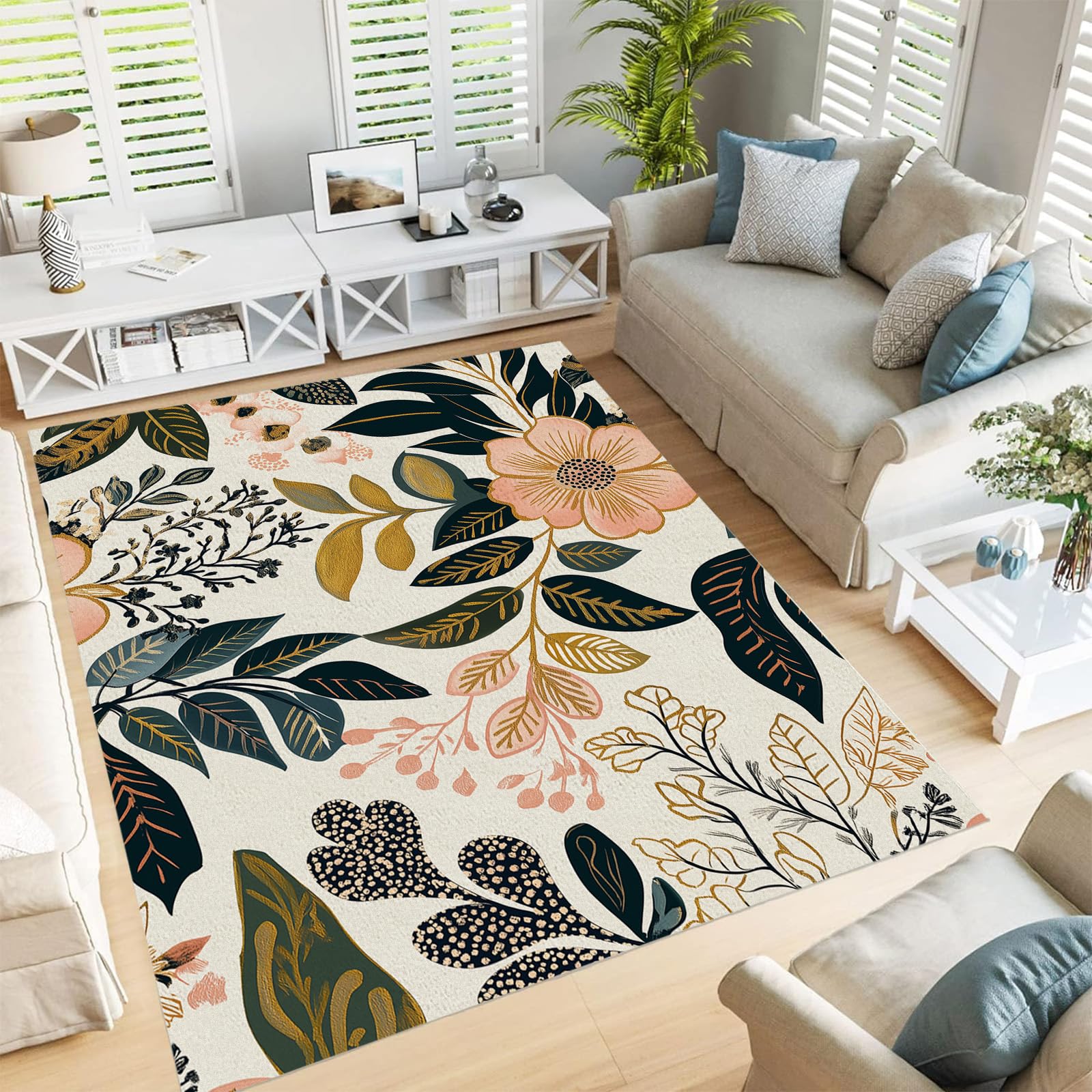 Tapis de salon moderne antidérapant et doux pour chambre à coucher
