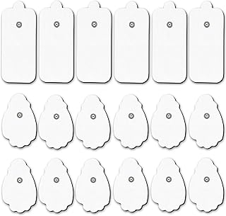 TENS Unit Replacement Pads 3.5mm Snap, Compatible with NURSAL Belifu MEDVICE TechCare Massager Tens Unit Pads 18 PCS,Electrode Pad Extra Large Muscle Stimulator Pads Using 3.5mm Button Lead Wires