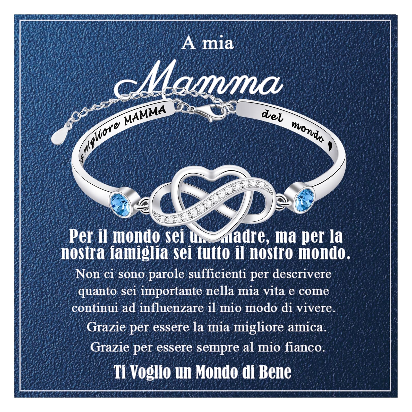 VGWON Regalo Mamma  Regalo Mamma Compleanno  Bracciale per Mamma  Bracciale Regali per Festa della Madre  Regali Aniversario e Natale per Madre