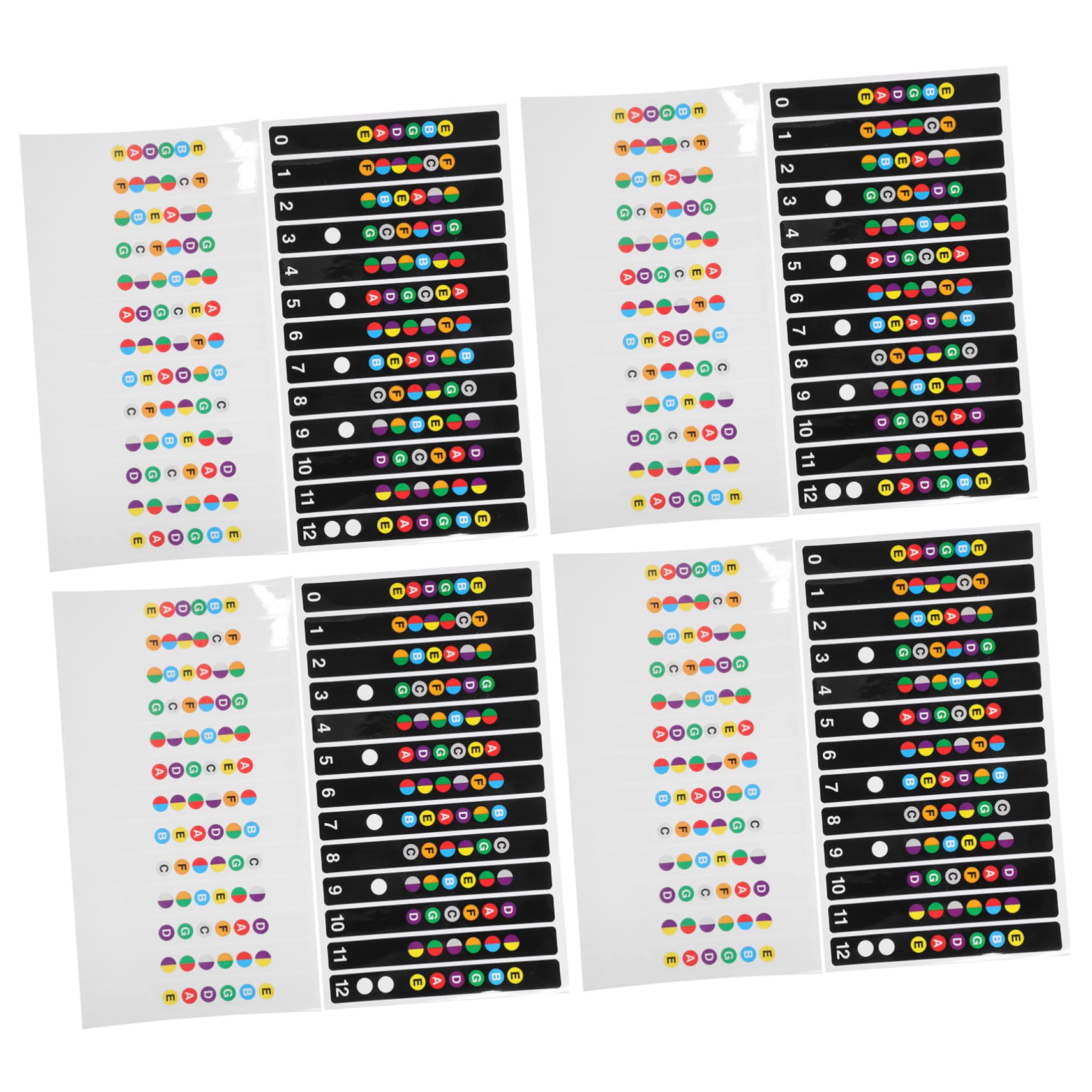 ibasenice 50pezzi Adesivi Per Tastiera Chitarra Elettrica Stickers Note Musicali Per Principianti Facili Da Applicare e Visibili Per Apprendimento e Pratica Della Chitarra